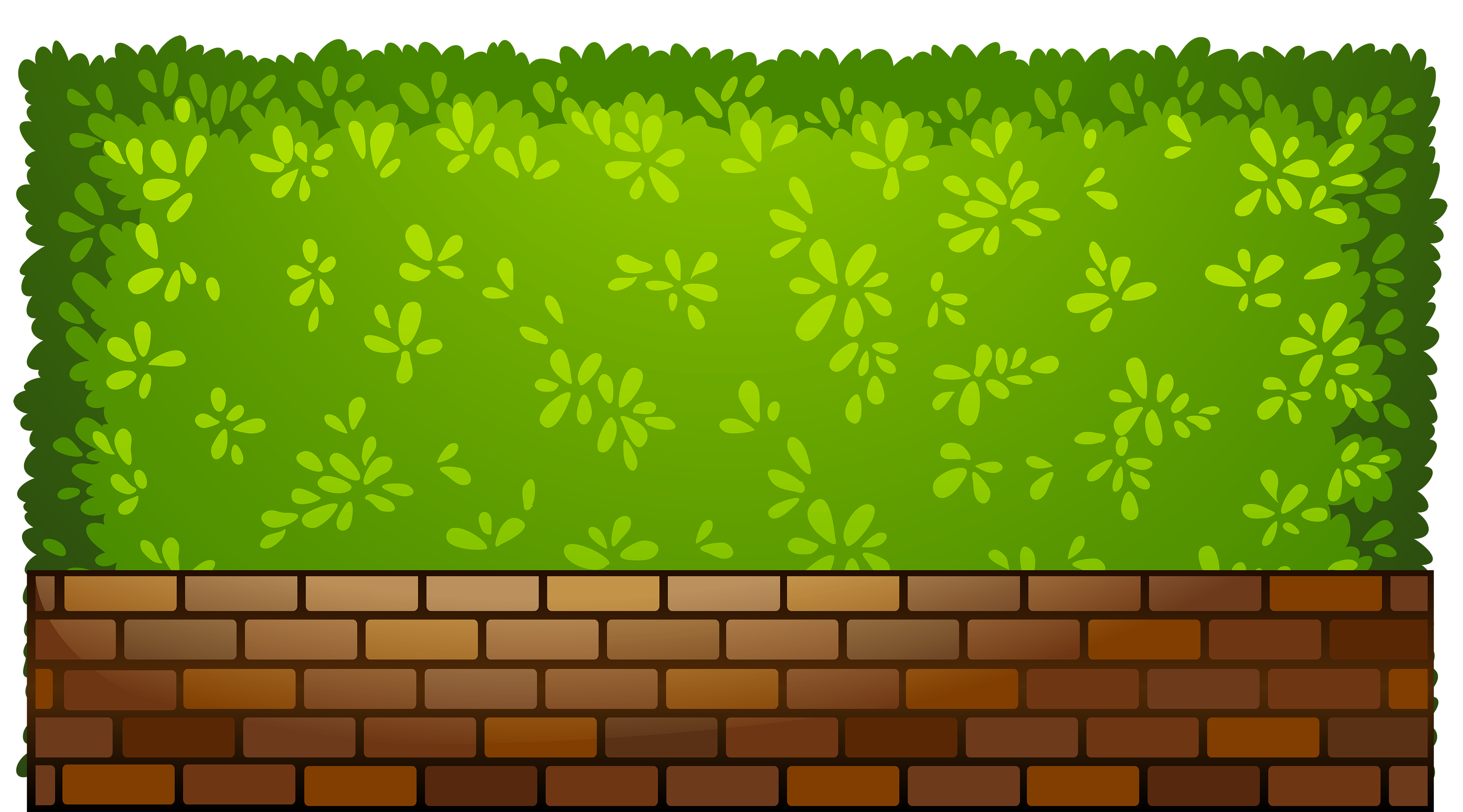 Brick Fence with Plants PNG Clipart - Best WEB Clipart