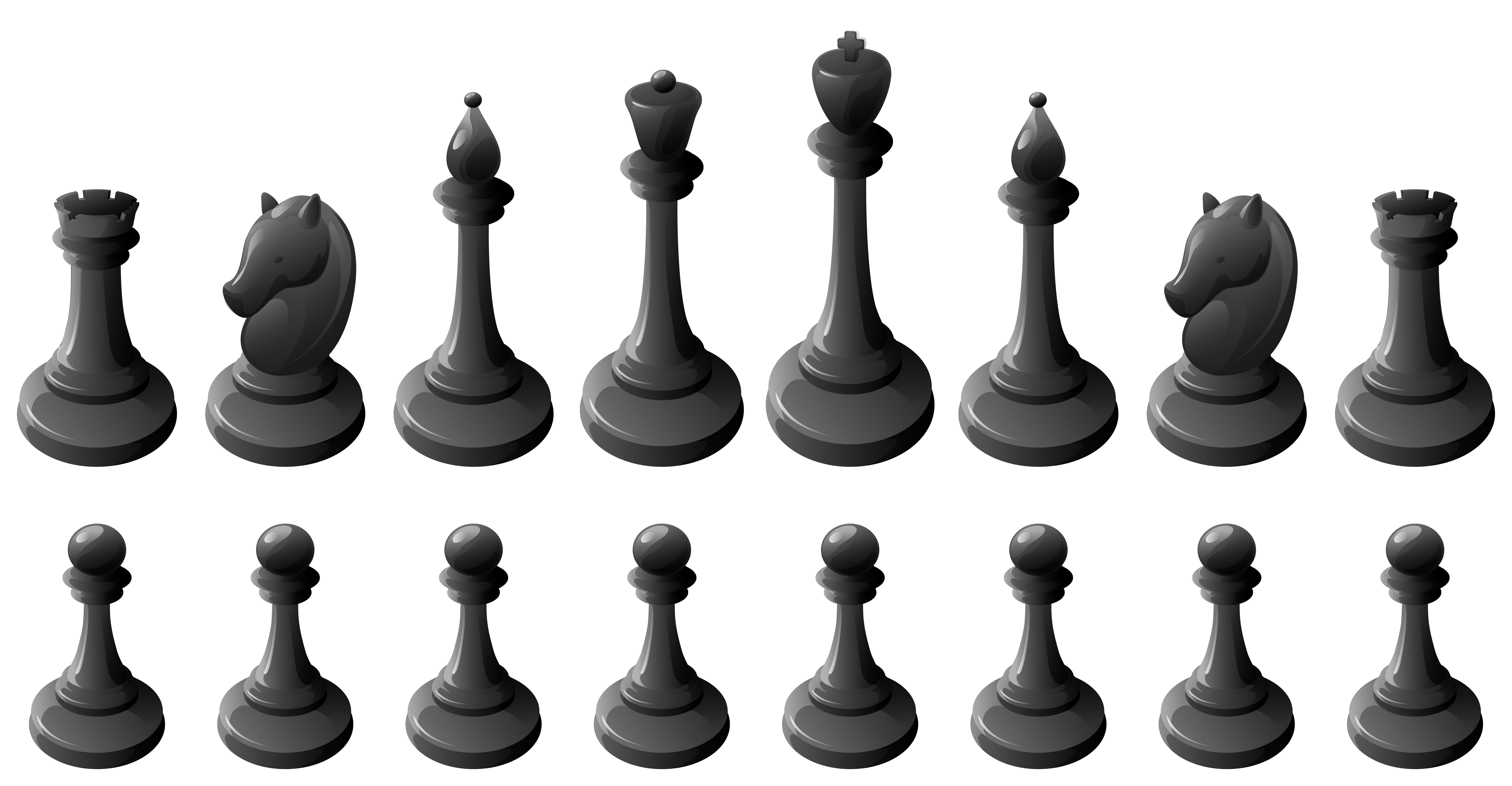 Black Chess Pieces PNG Clipart - Best WEB Clipart