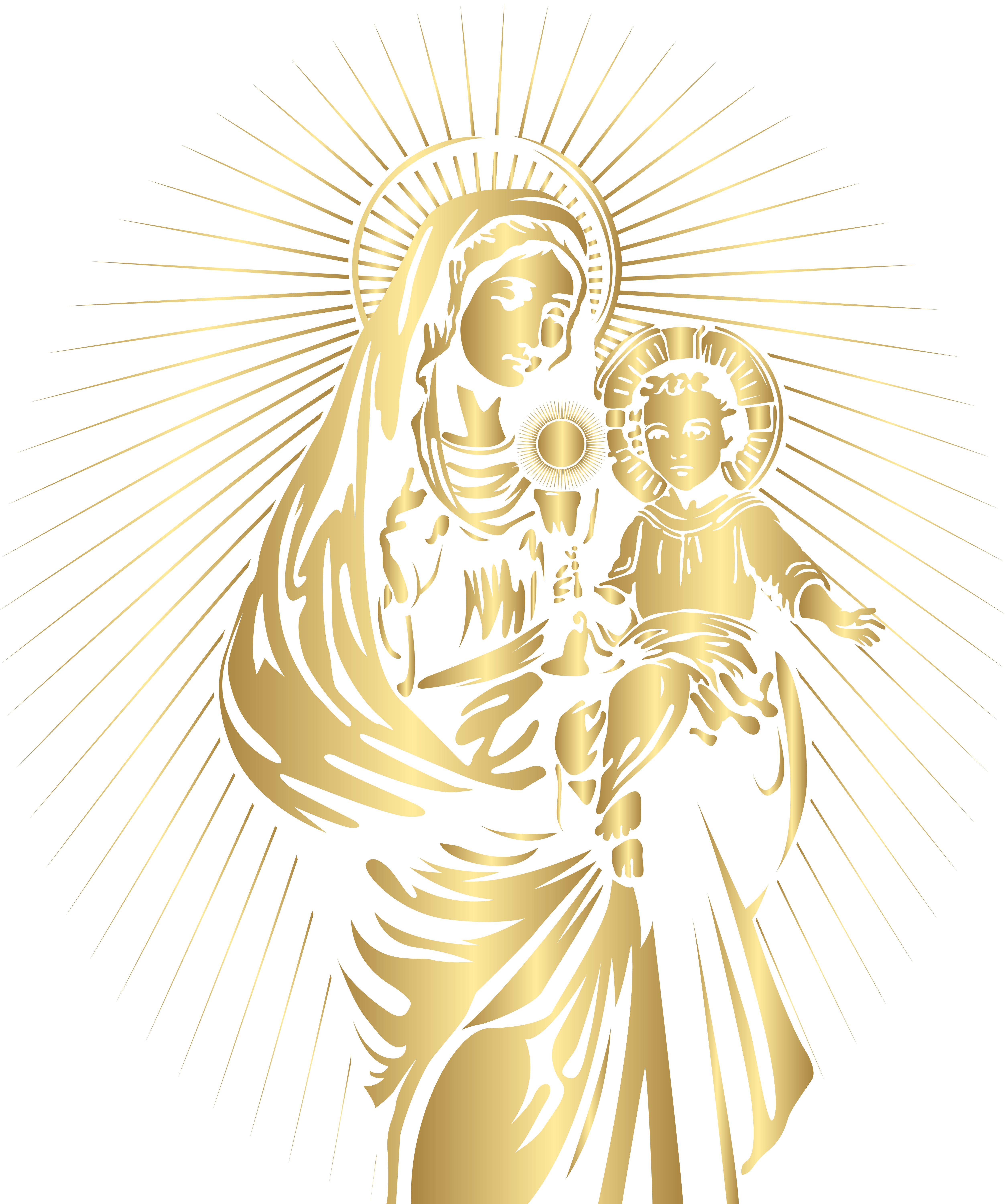 Blessed Virgin Mary and Baby Jesus PNG Clip Art.