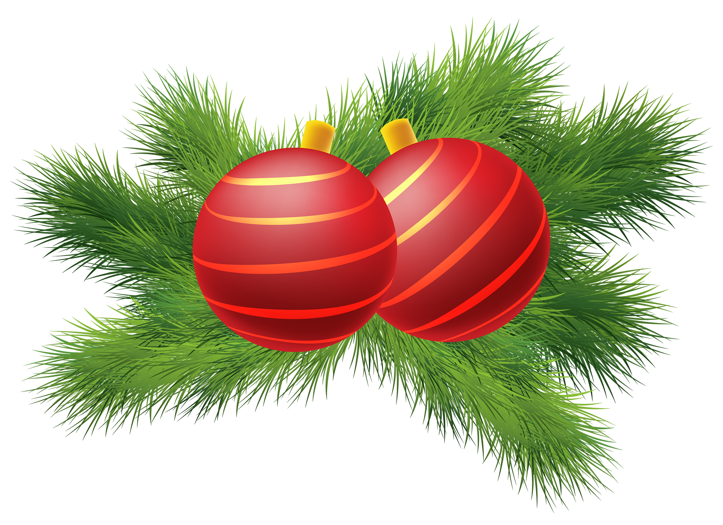 Christmas Decor with Red Christmas Balls PNG Clipart - Best WEB ...