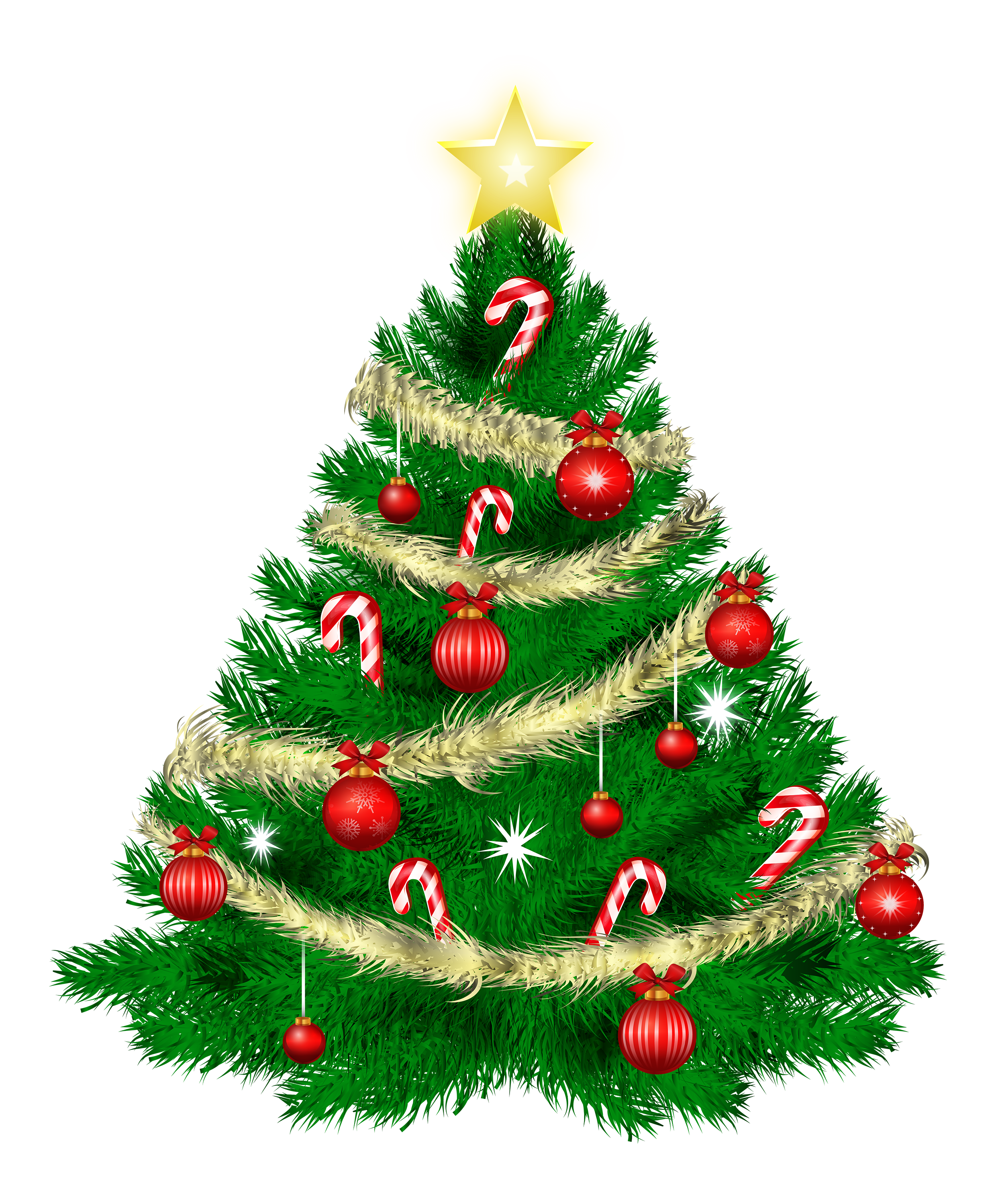  Christmas  Tree with Christmas  Ornaments  and Star PNG 