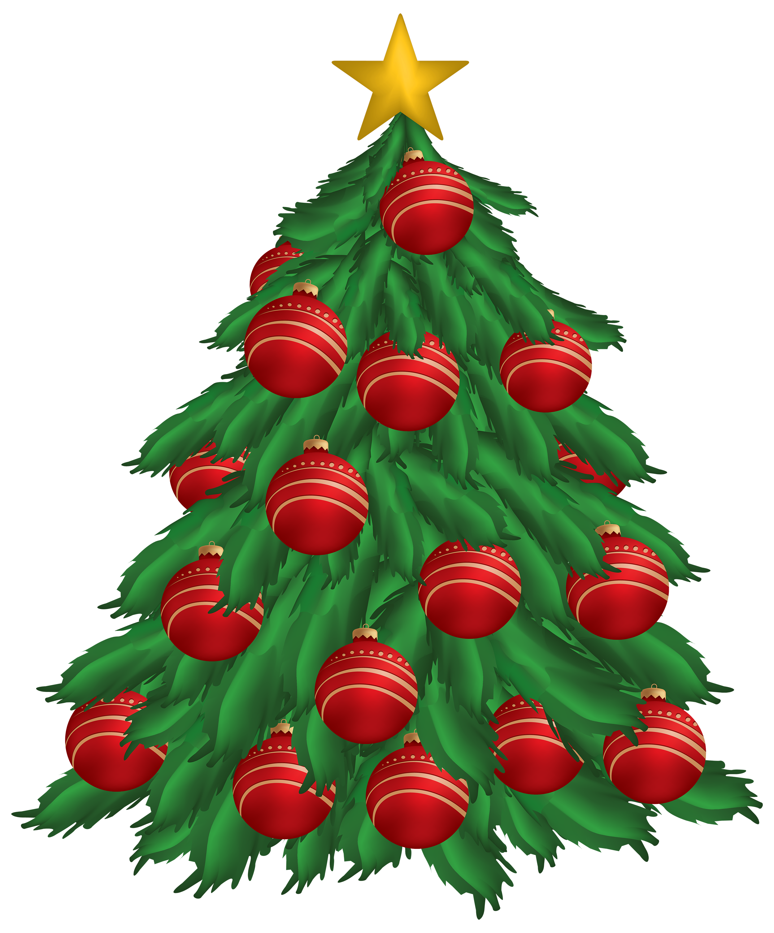 Christmas Tree with Red Christmas Ornaments PNG Clipart - Best WEB ...