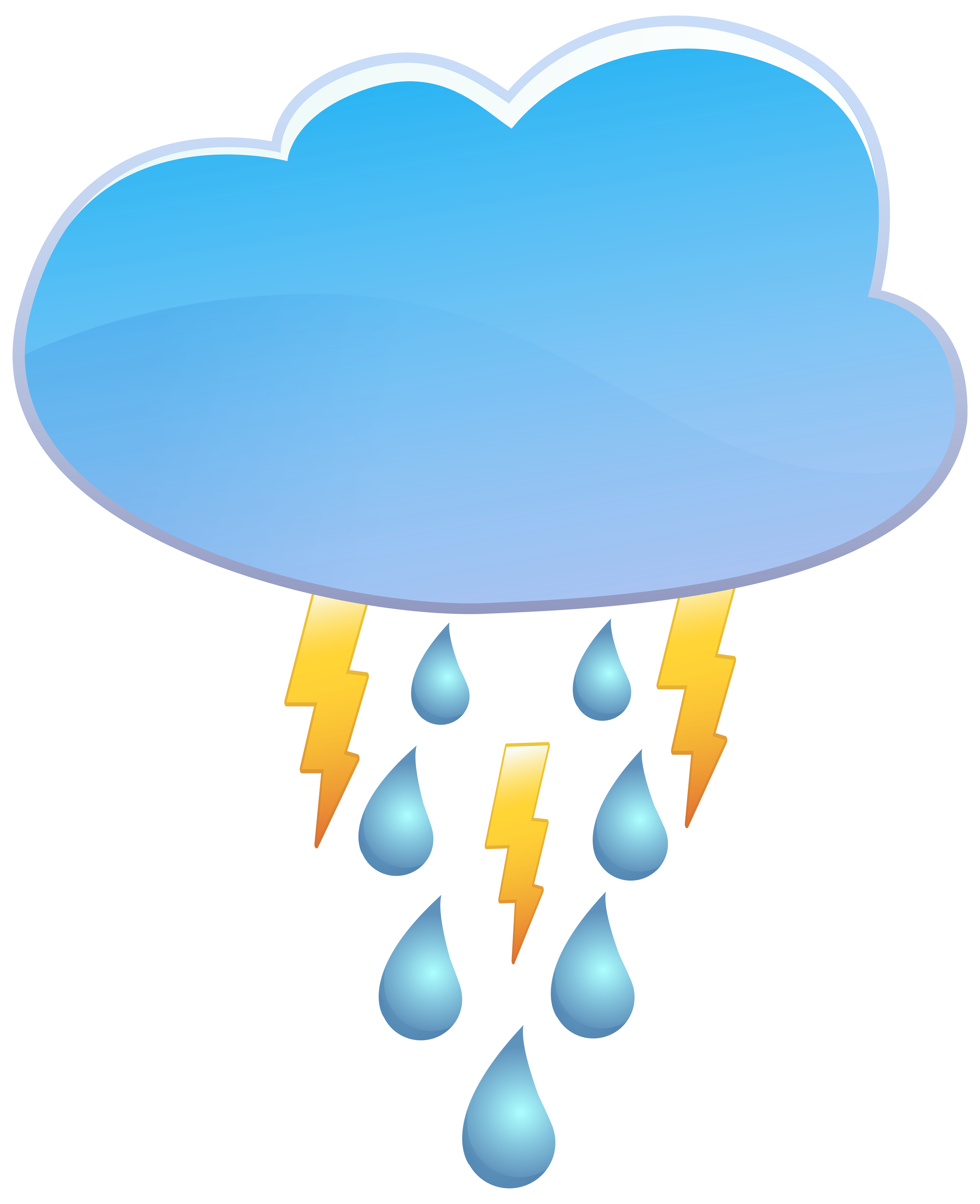 Cloud Rain and Thunder Weather Icon PNG Clip Art.