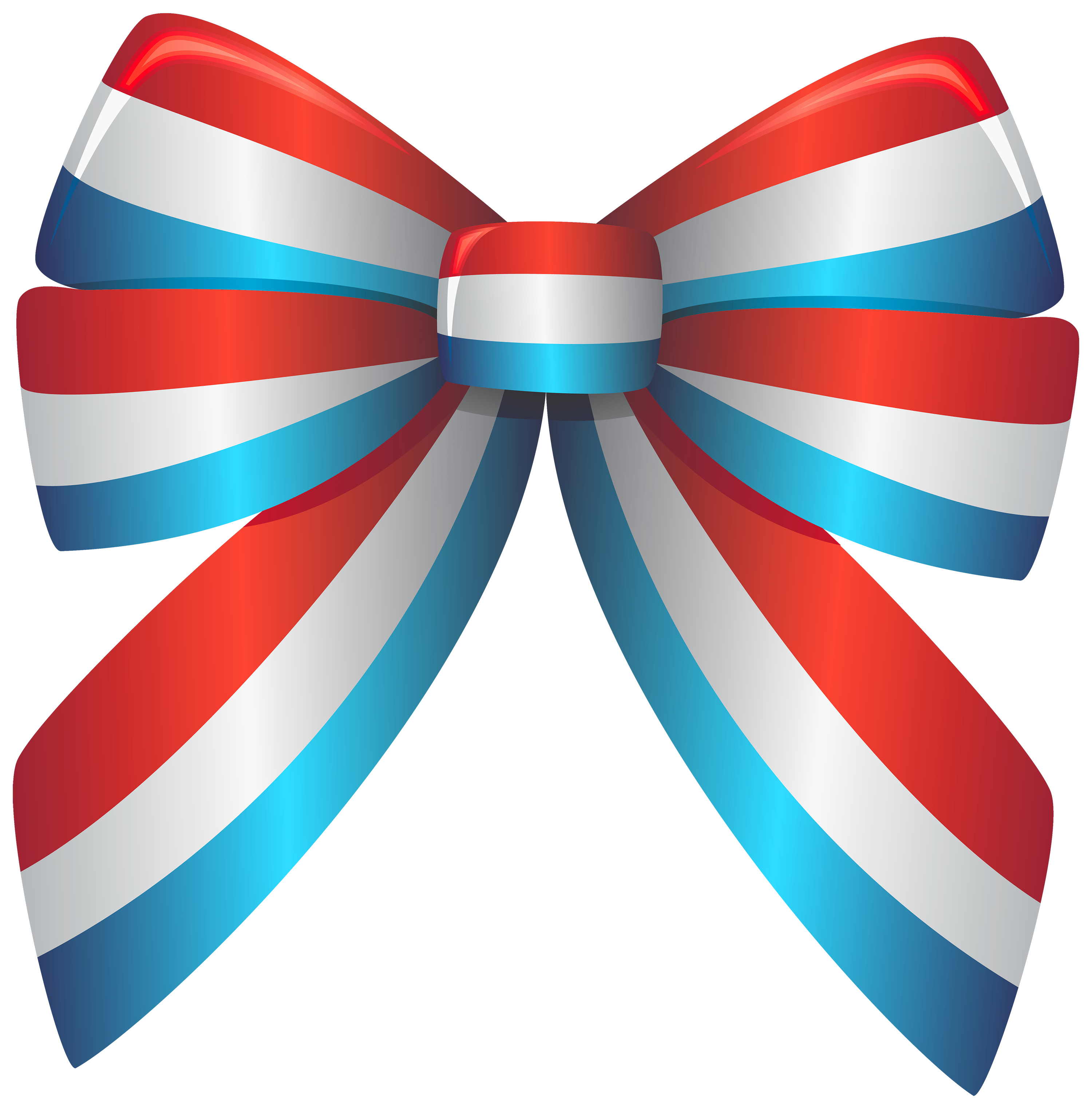 Neck Ribbon w Clip Red/White/Blue