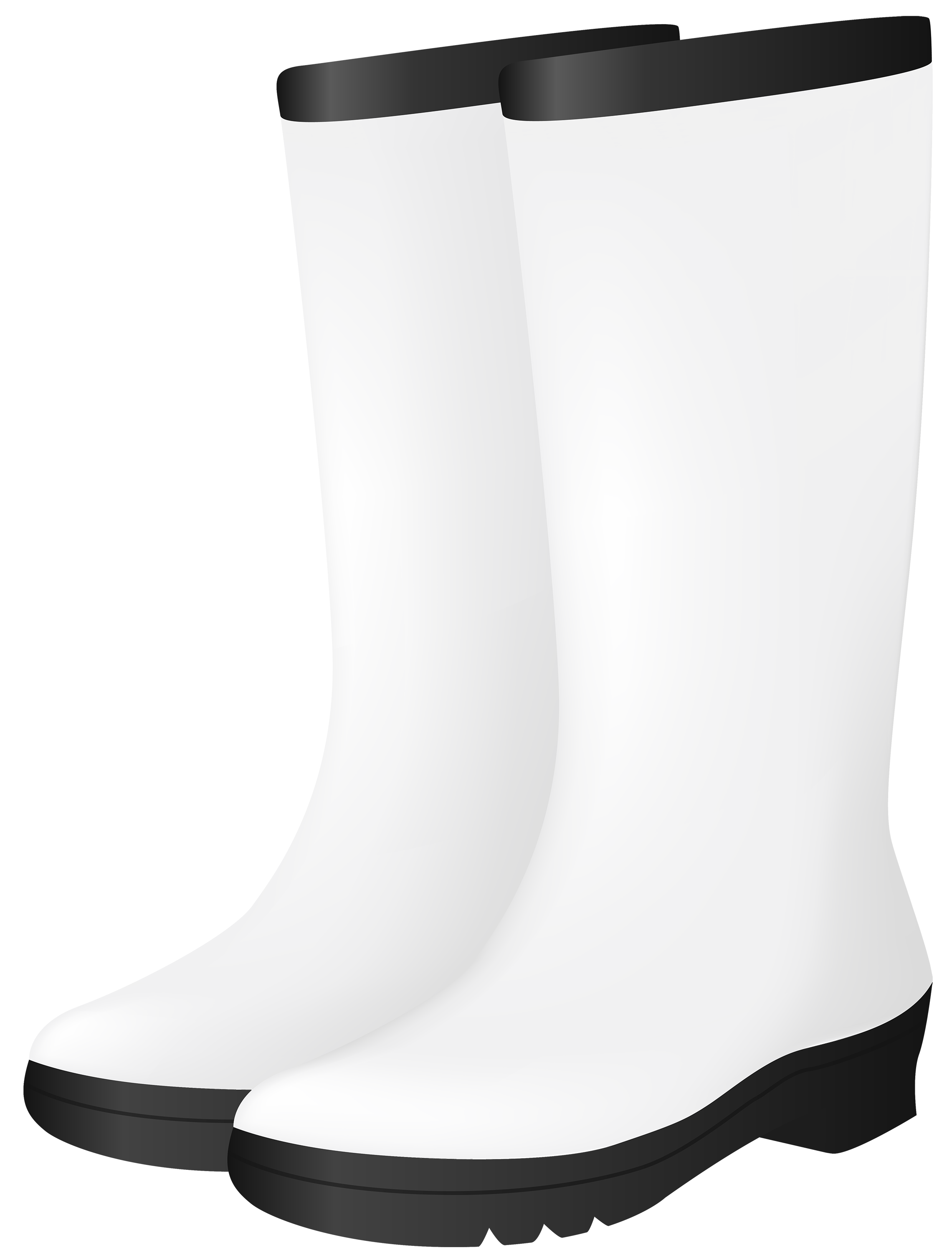 rubber boots white