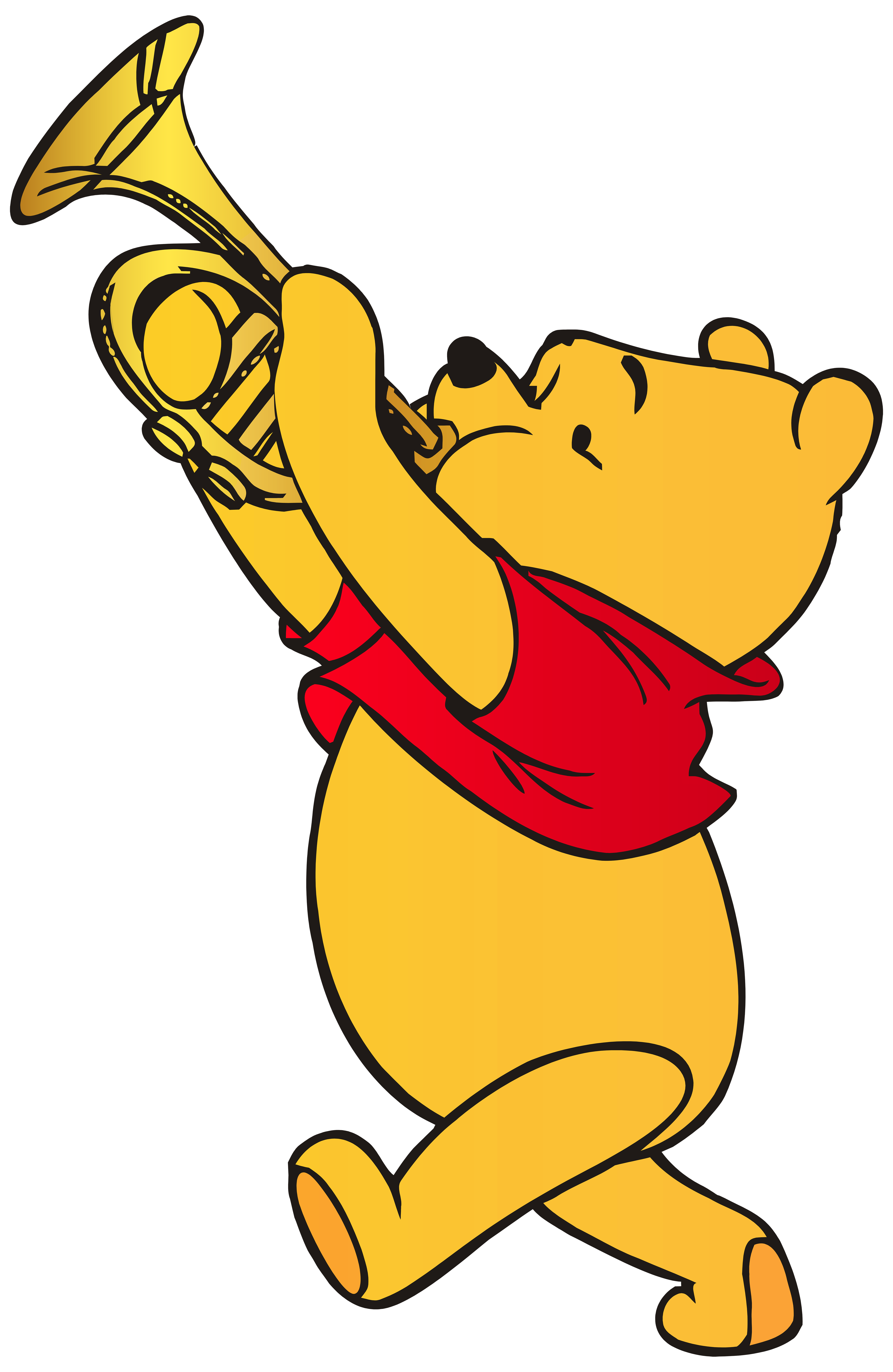 Winnie the Pooh Playing Trumpet PNG Clip Art - Best WEB Clipart