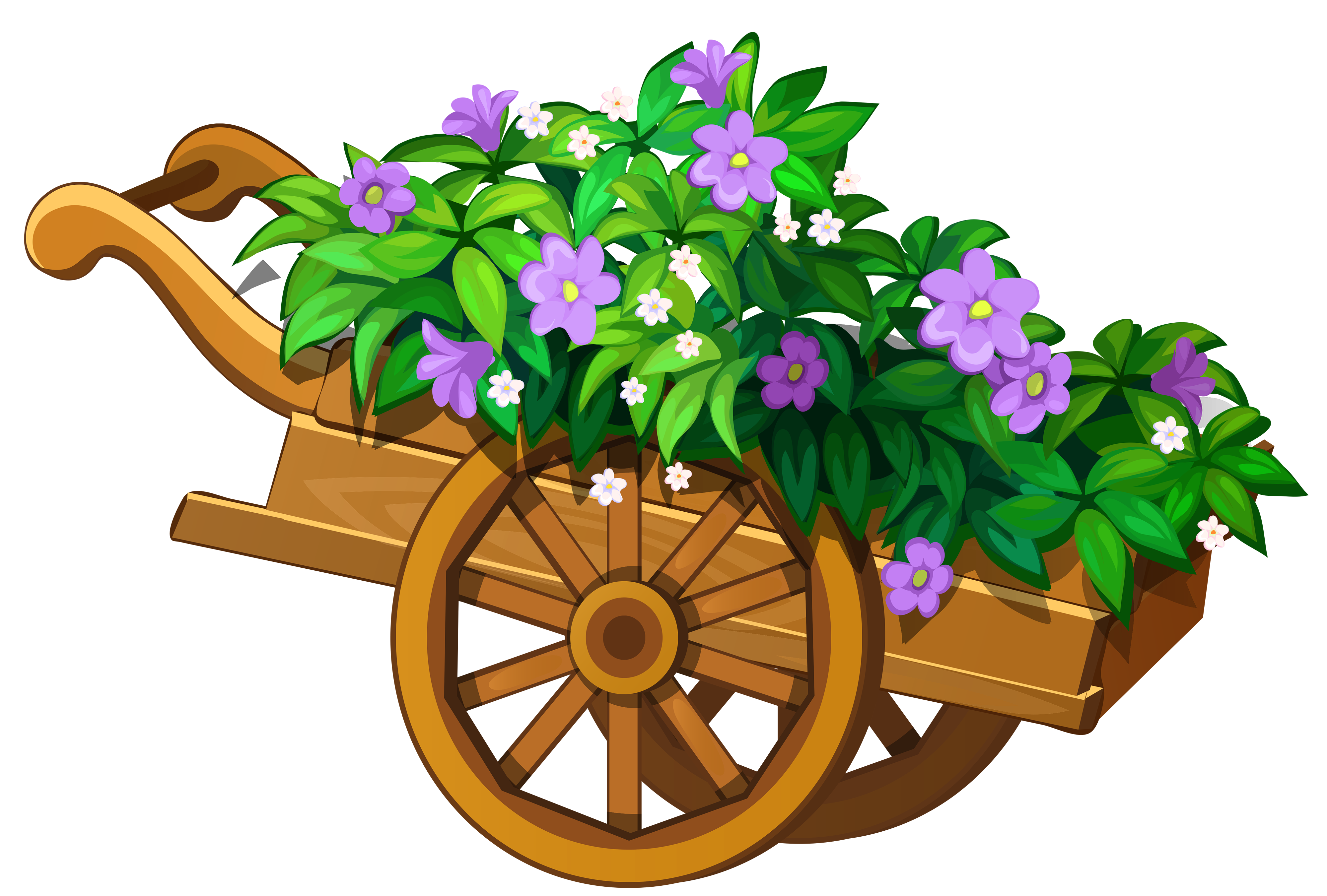 Wooden Garden Wheelbarrow With Flowers Png Clipart Best Web Clipart