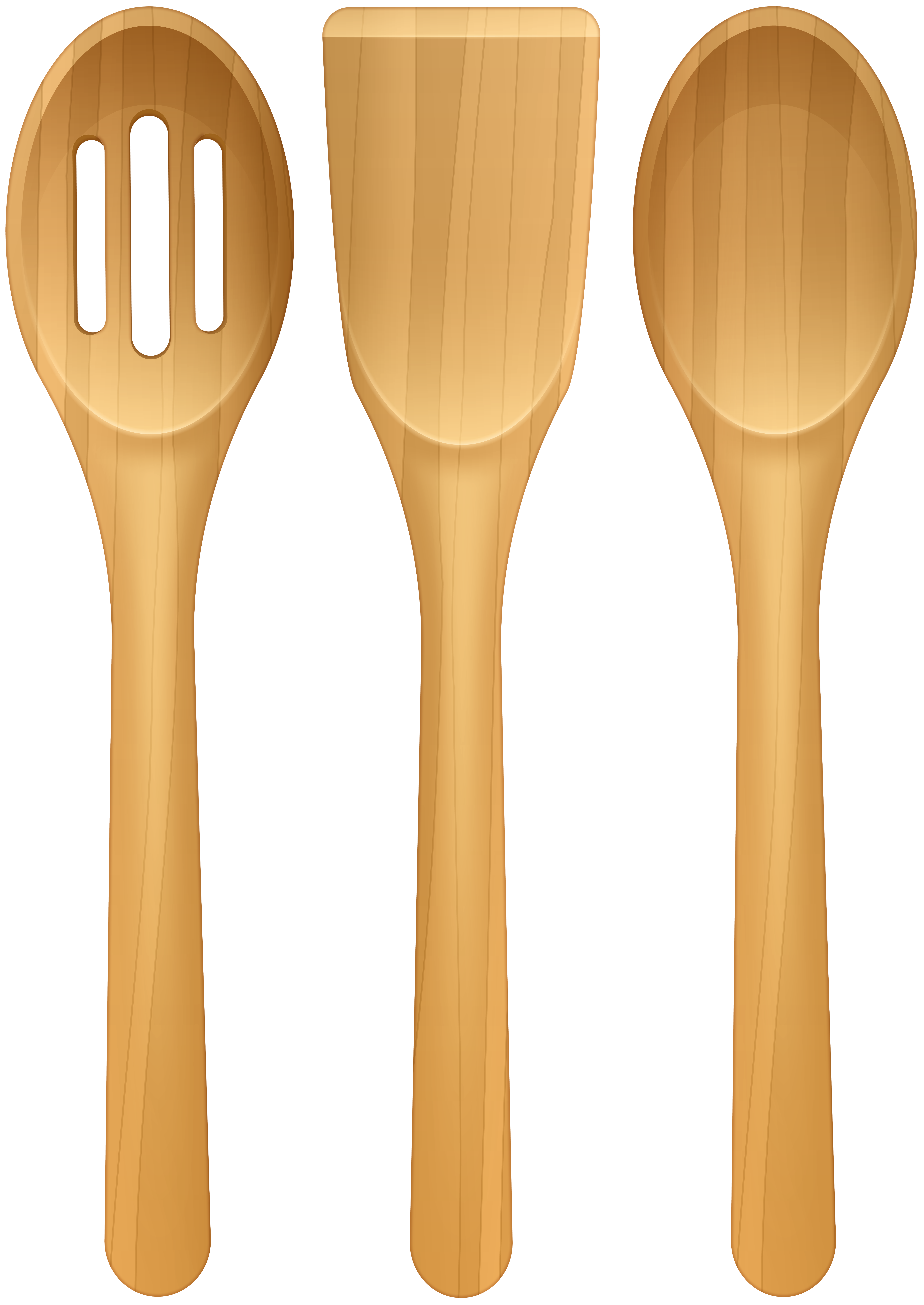 This PNG Image: "Wooden Kitchen Utensil Set PNG Clip Art" is part...