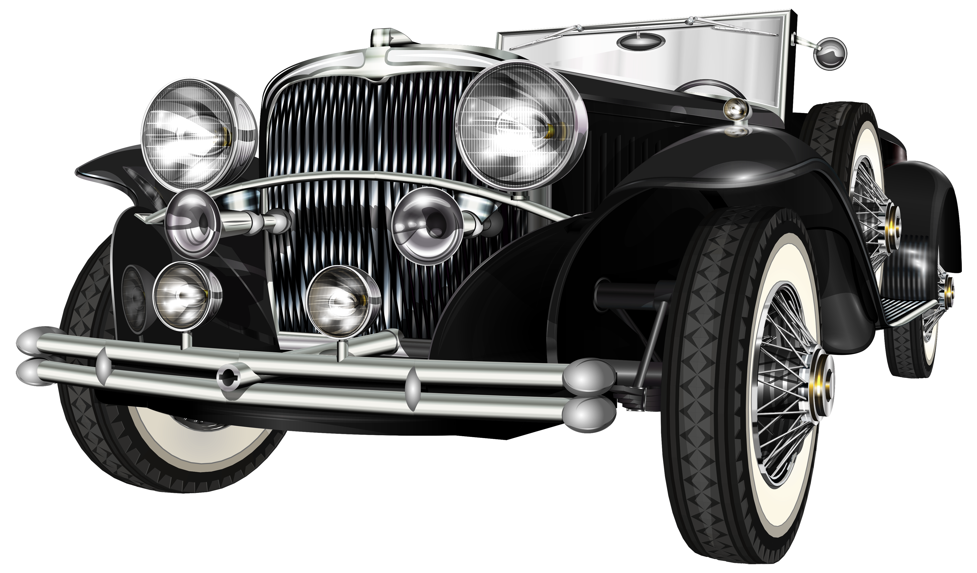 Black Retro Car PNG Clip Art - Best WEB Clipart