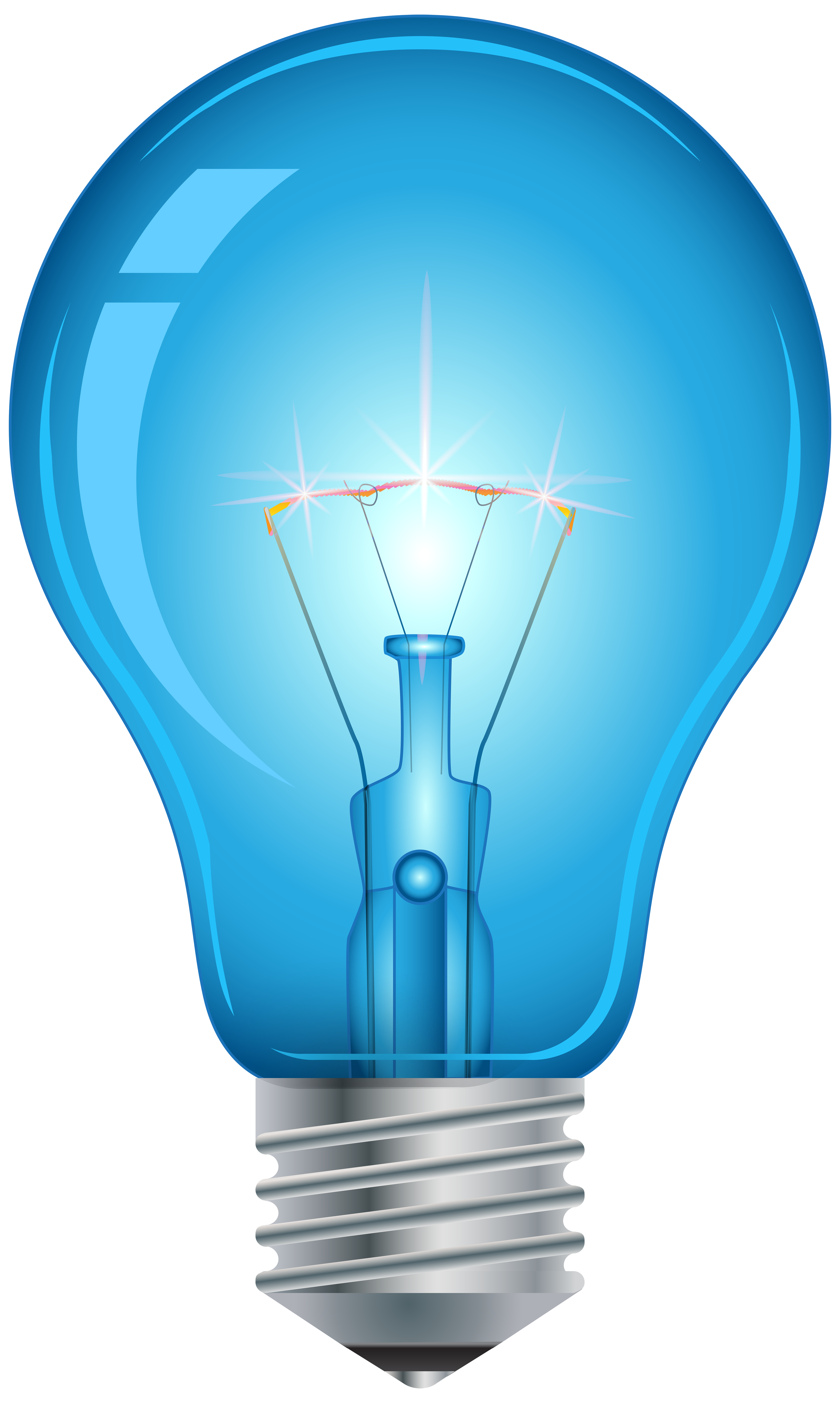 Blue Light Bulb PNG Clip Art - Best WEB Clipart
