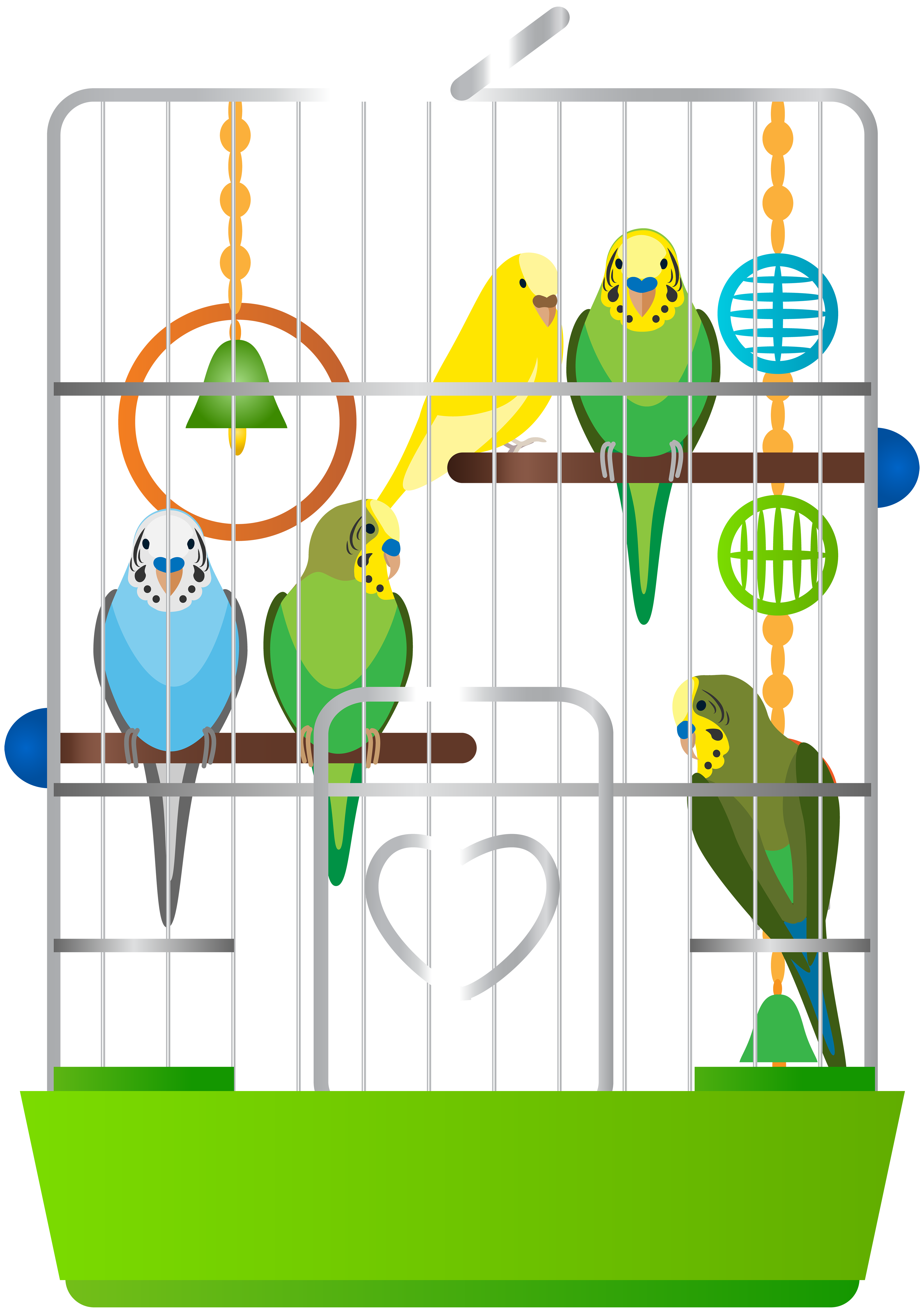 Cage with Parrots PNG Clip Art - Best WEB Clipart