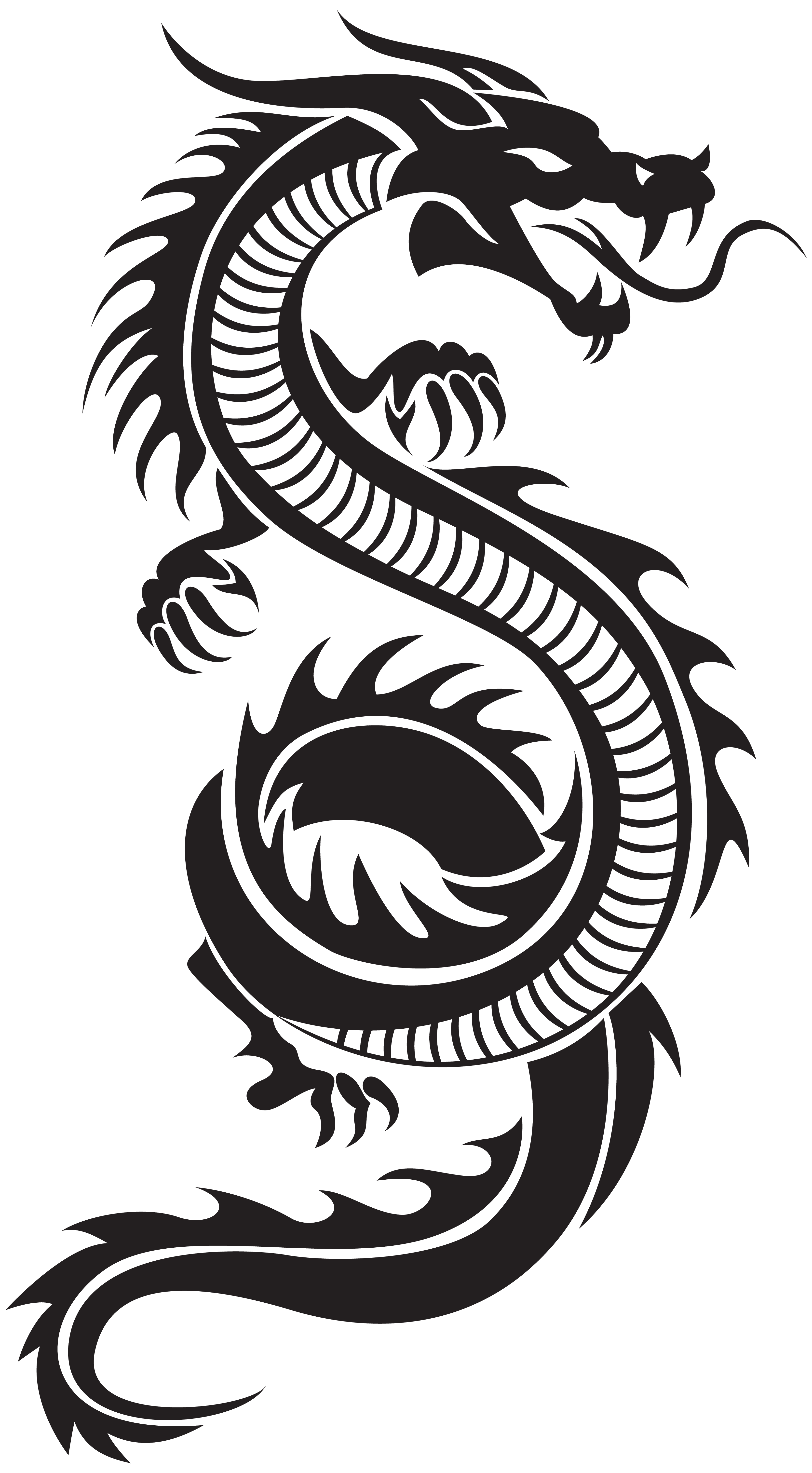 Chinese Dragon Silhouette PNG Clip Art - Best WEB Clipart