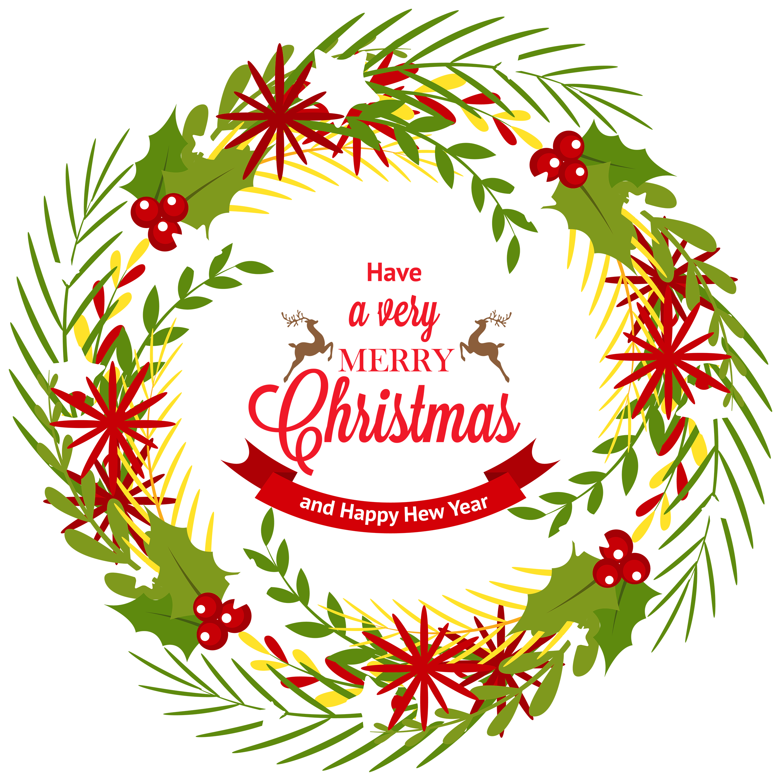 Christmas Wreath with Mistletoe PNG Clipart - Best WEB Clipart