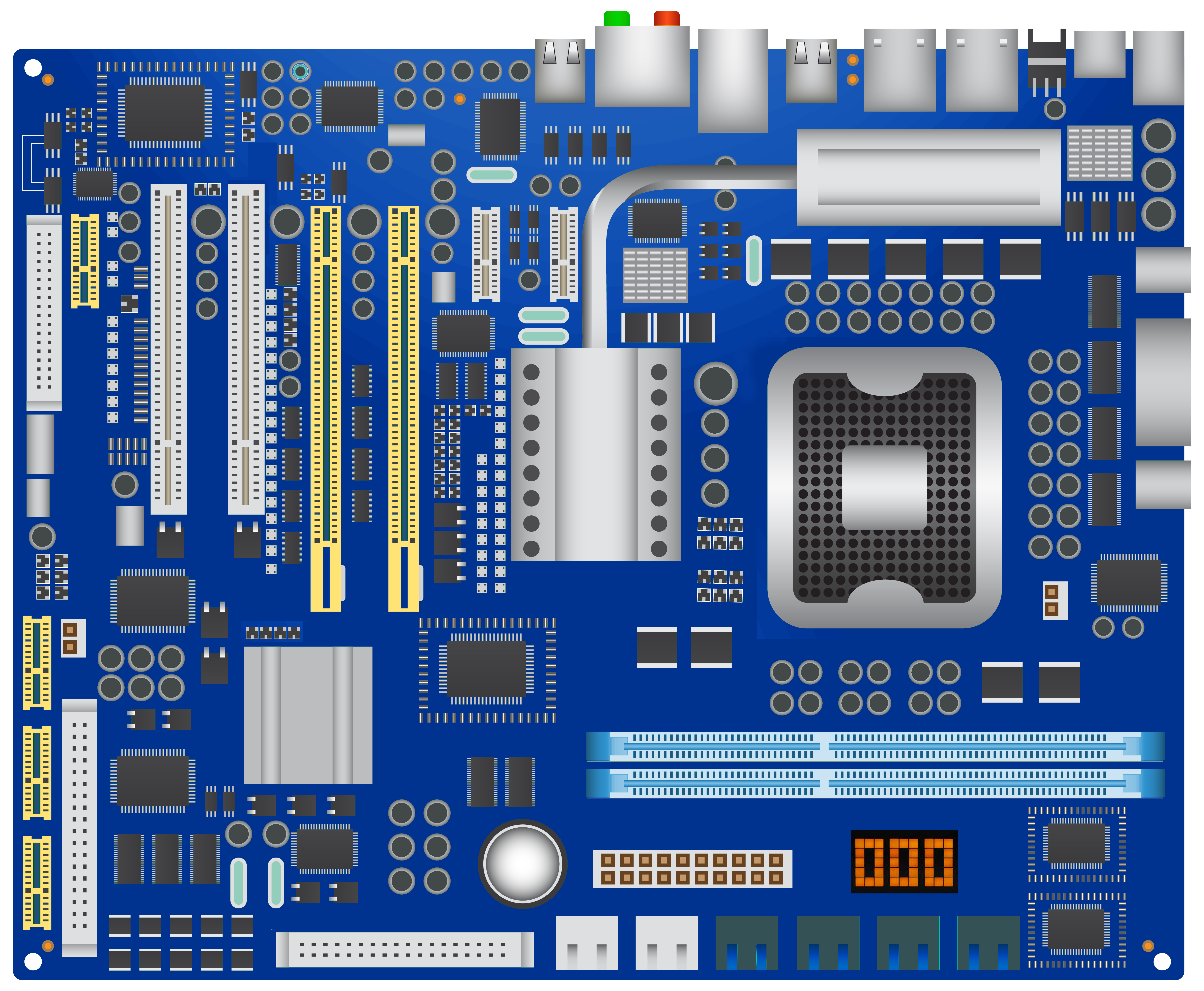 Classic Blue Computer Mainboard PNG Clipart - Best WEB Clipart