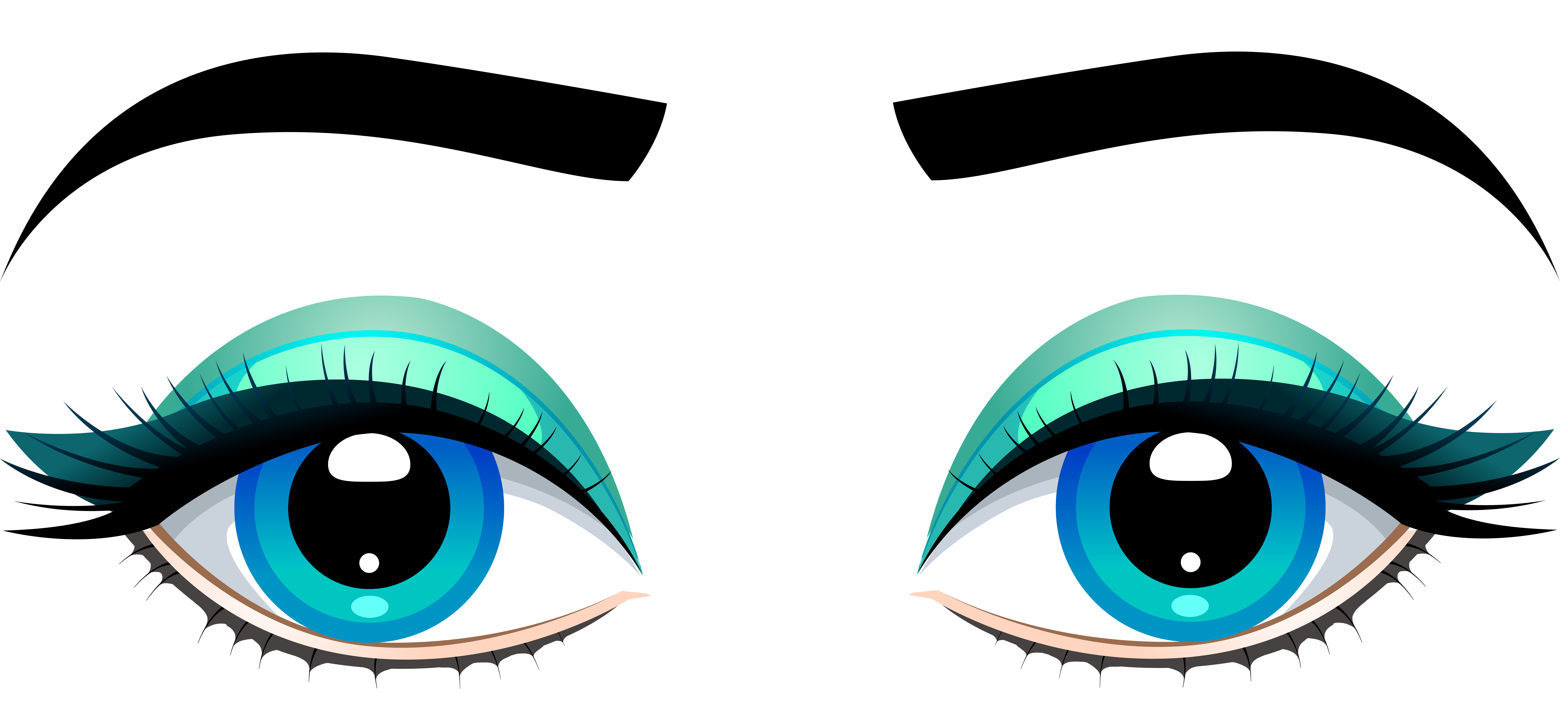 Female Blue Eyes with Eyebrows PNG Clip Art - Best WEB Clipart