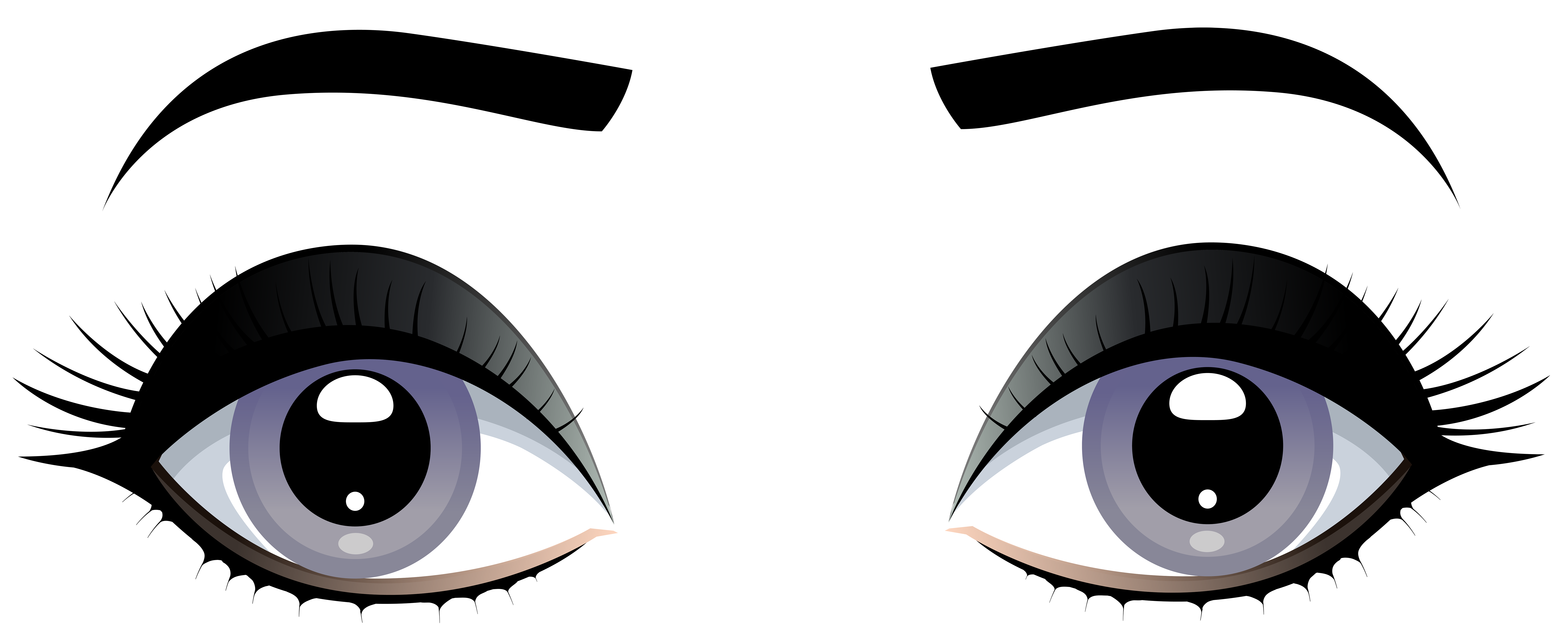 Female Grey Eyes with Eyebrows PNG Clip Art - Best WEB Clipart