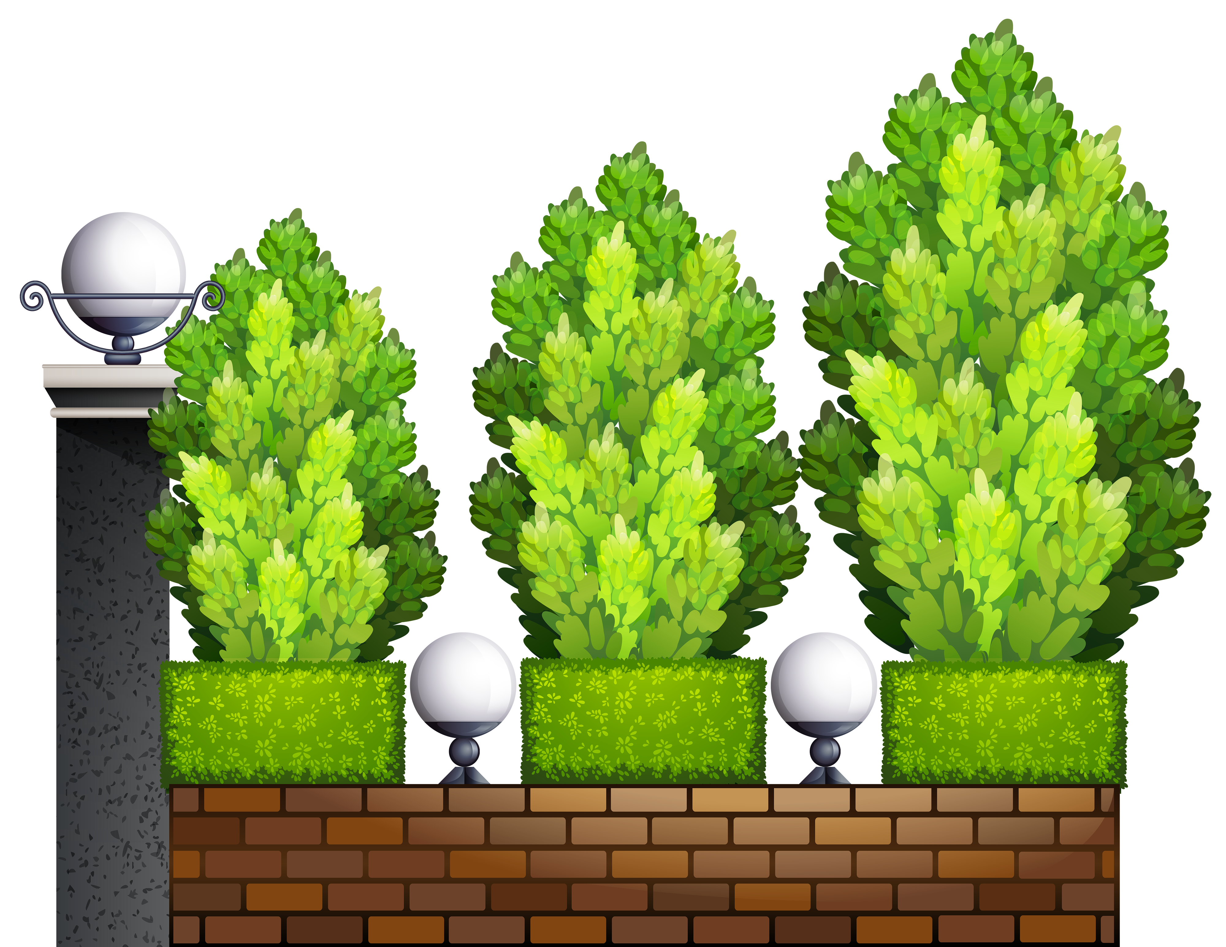 Fence with Plants PNG Clipart - Best WEB Clipart