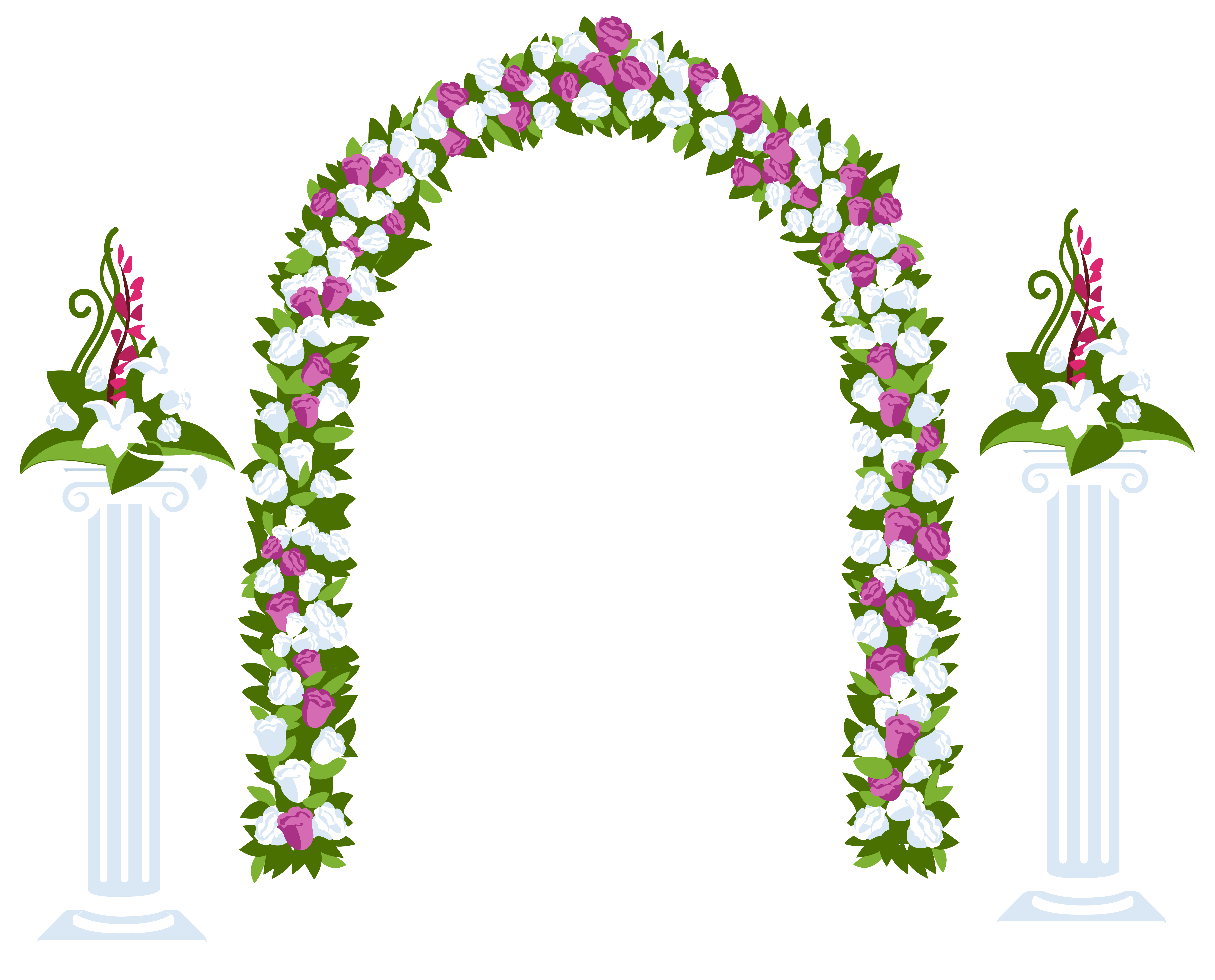 Floral Arch and Columns Best WEB Clipart