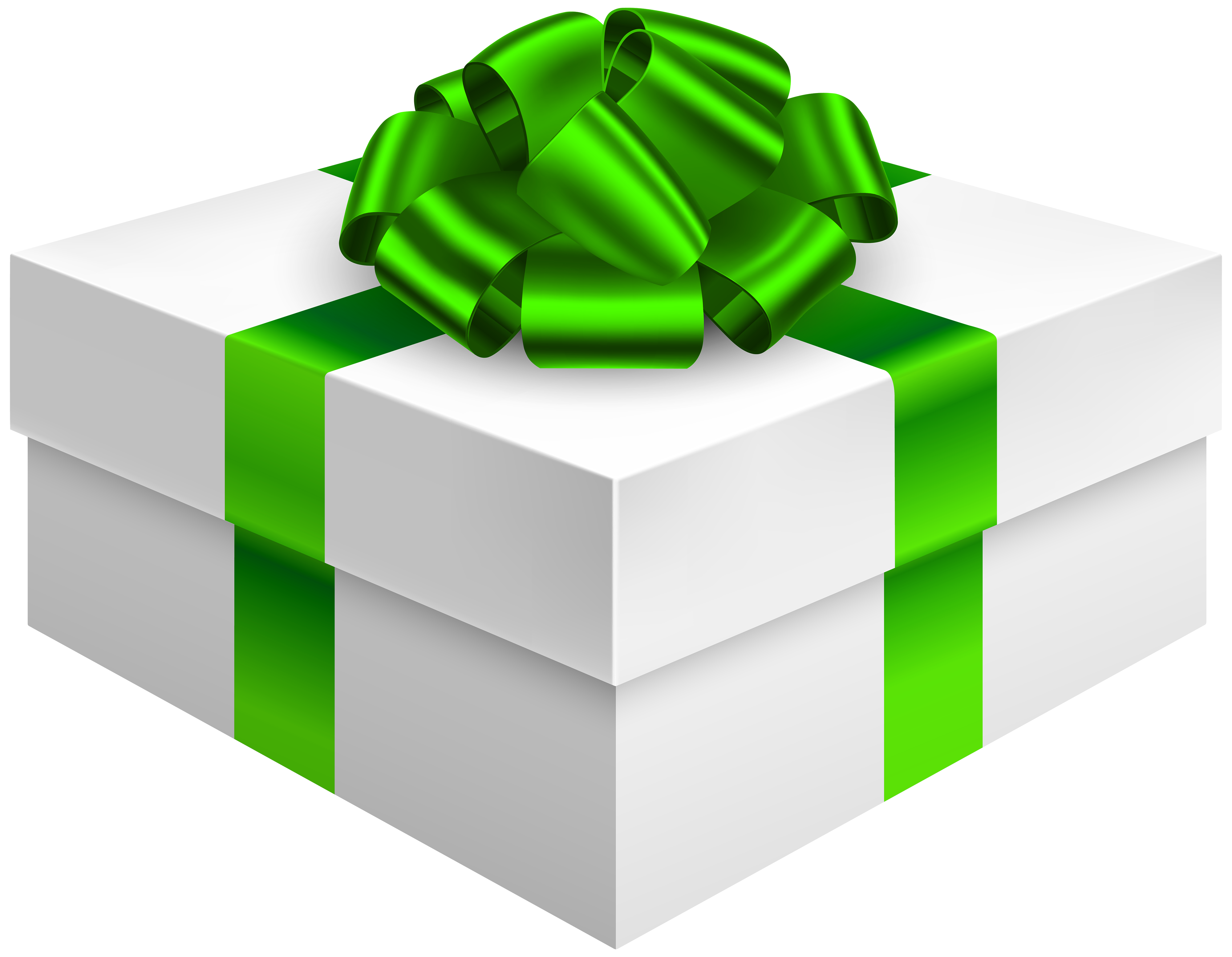 Gift Box with Bow in Green PNG Clipart - Best WEB Clipart