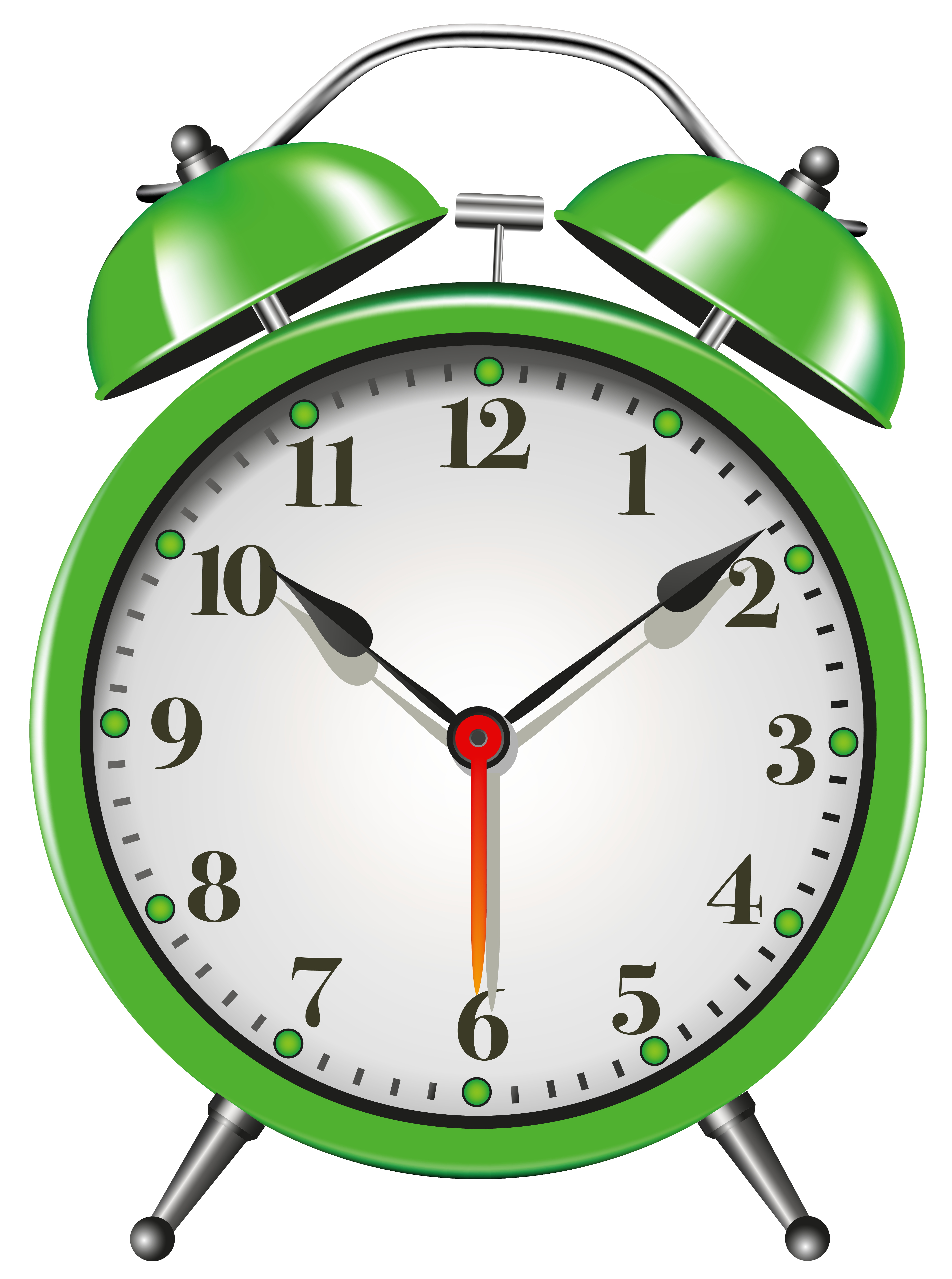 Green Alarm Clock PNG Clip Art - Best WEB Clipart