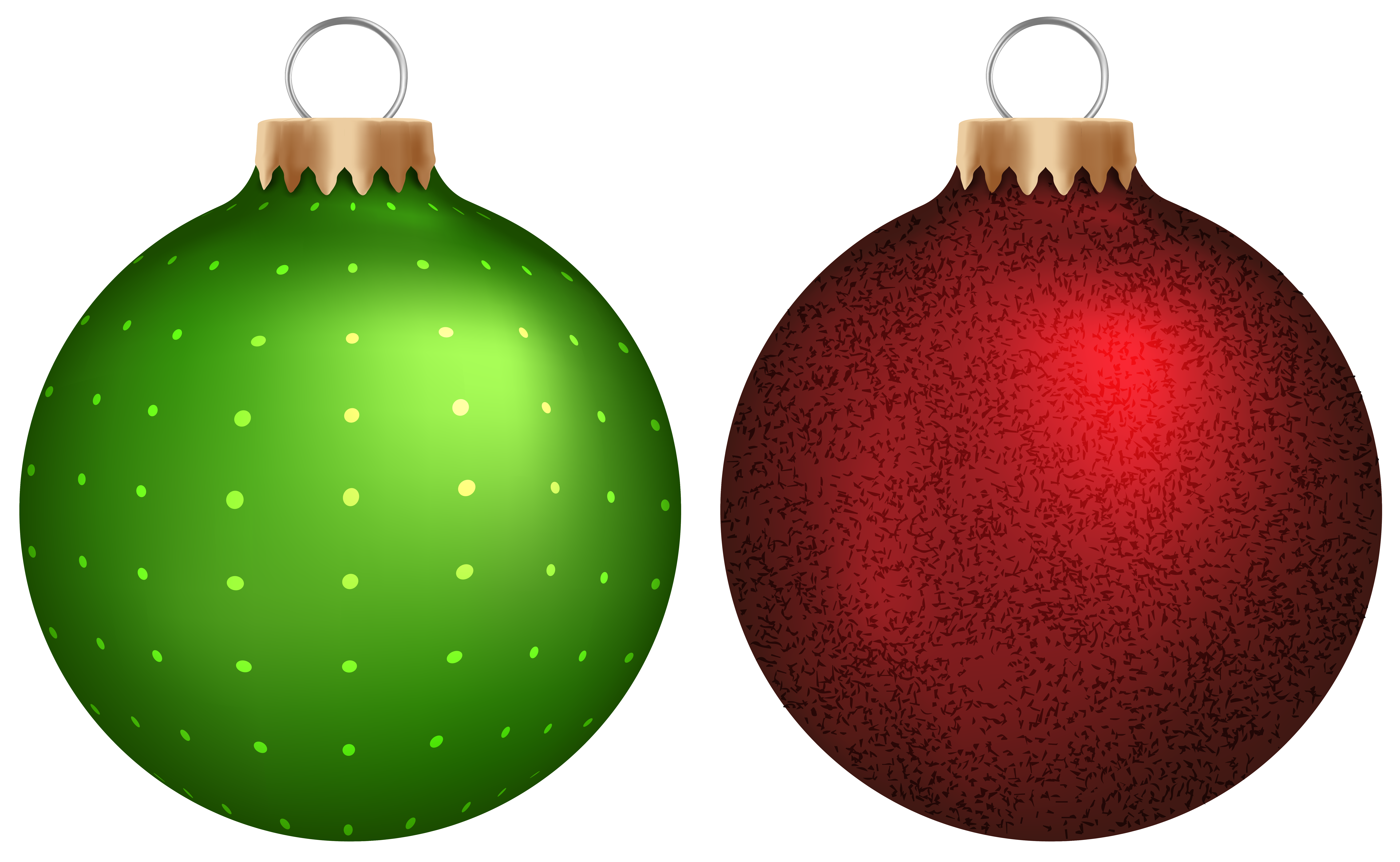 Green and Red Christmas Balls PNG Clip Art - Best WEB Clipart
