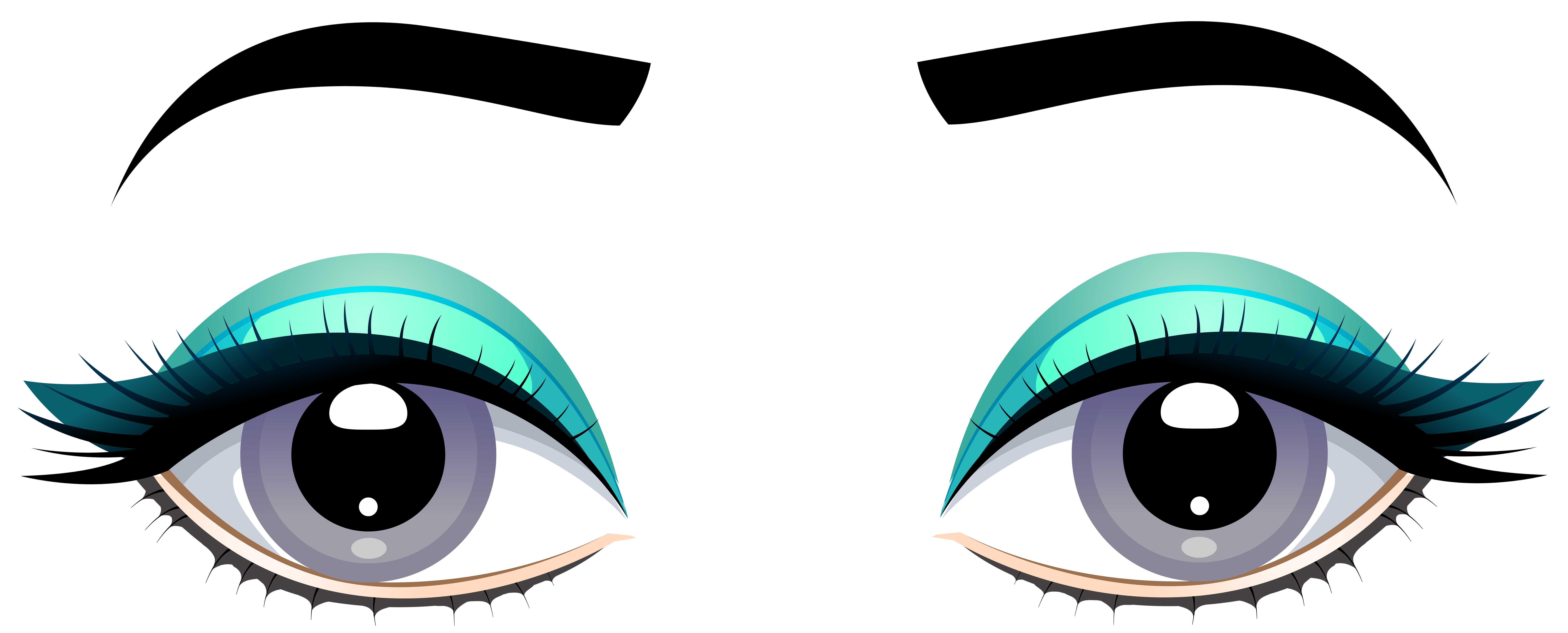 Grey Female Eyes with Eyebrows PNG Clip Art - Best WEB Clipart