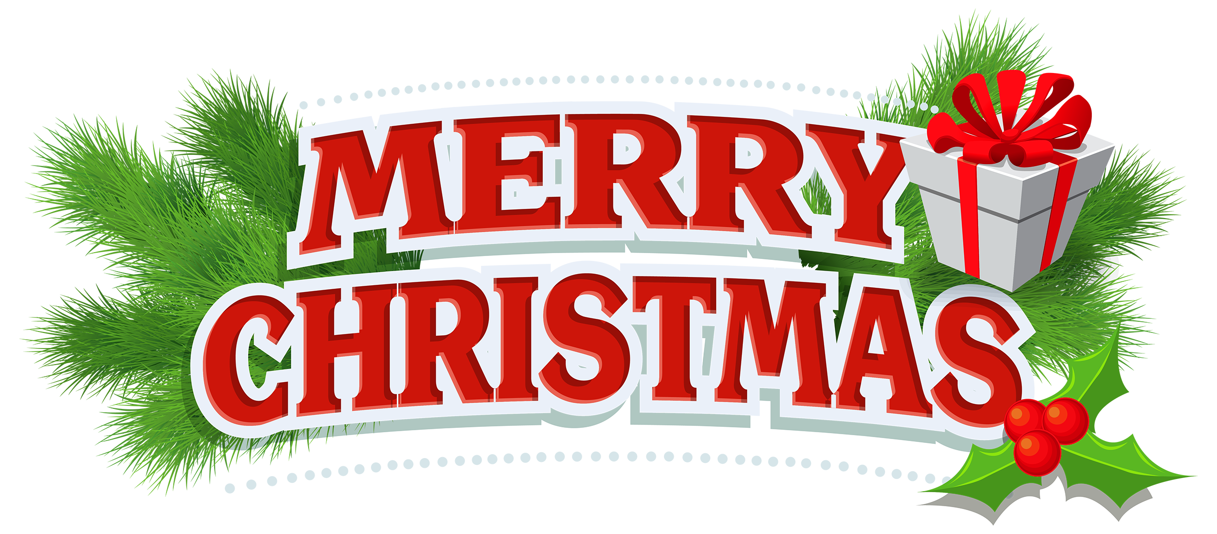 Merry Christmas Decor with Gift PNG Clipart - Best WEB Clipart