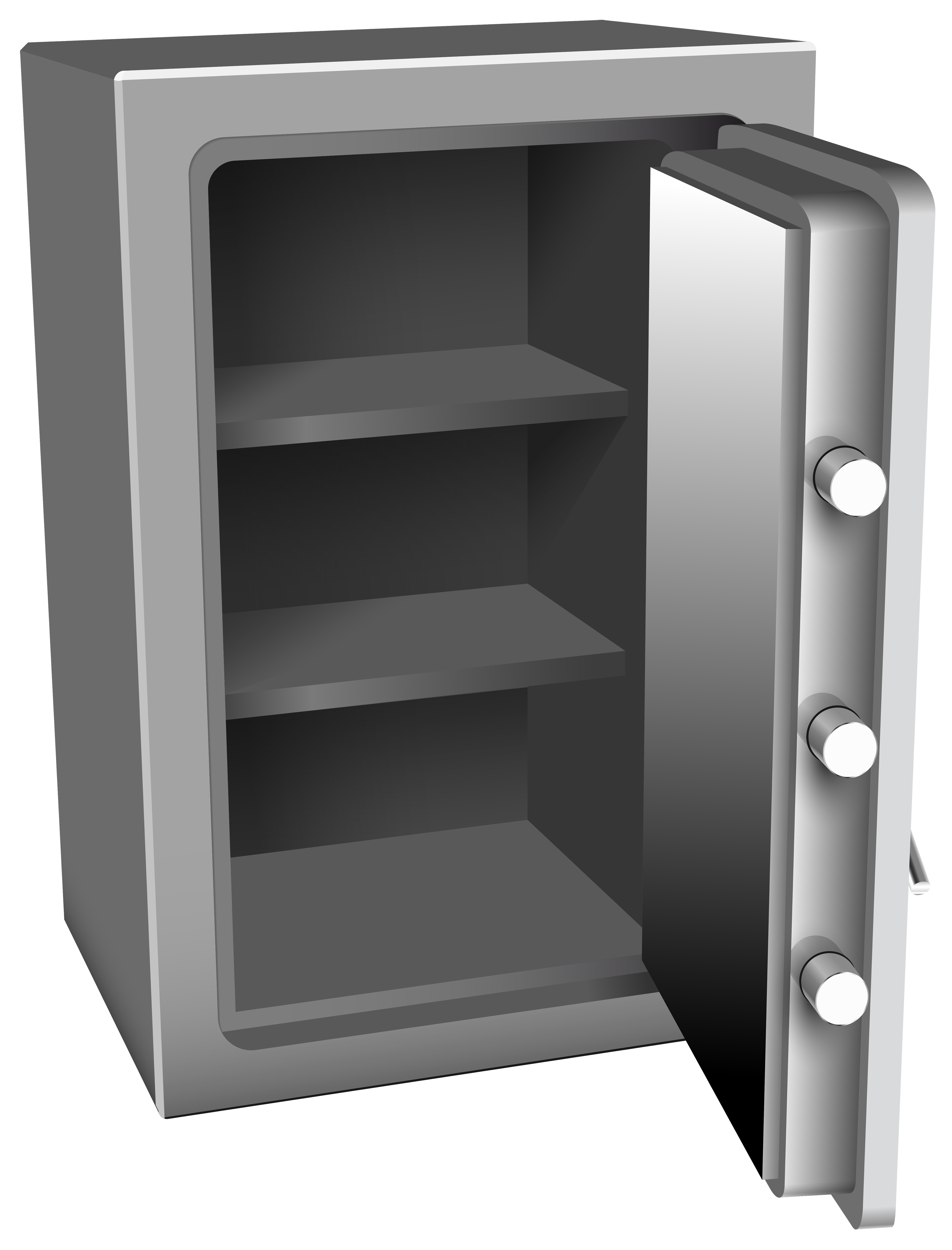 Open Silver Safe PNG Clip Art - Best WEB Clipart