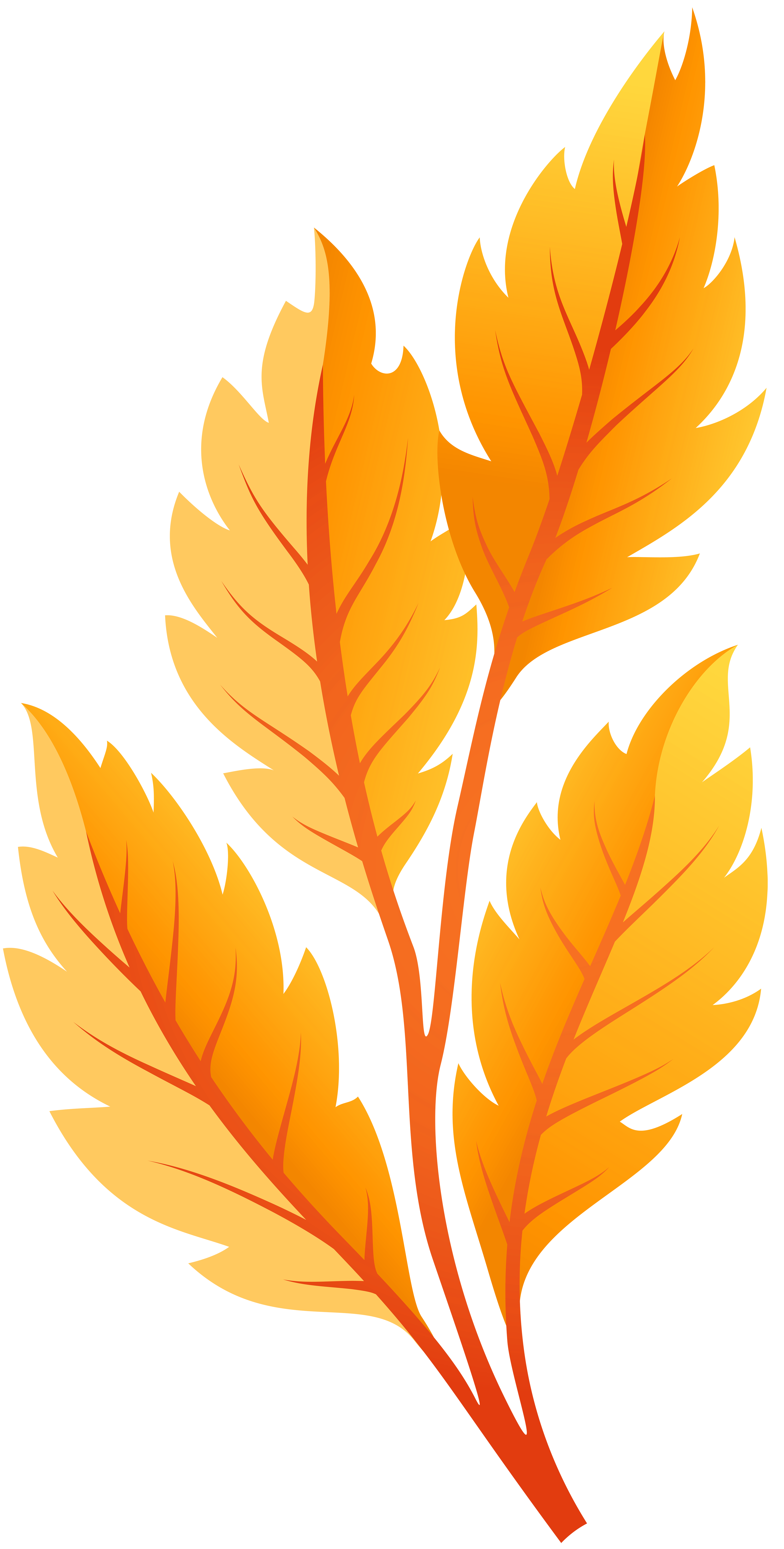 Orange Autumn Leaves PNG Clip Art - Best WEB Clipart