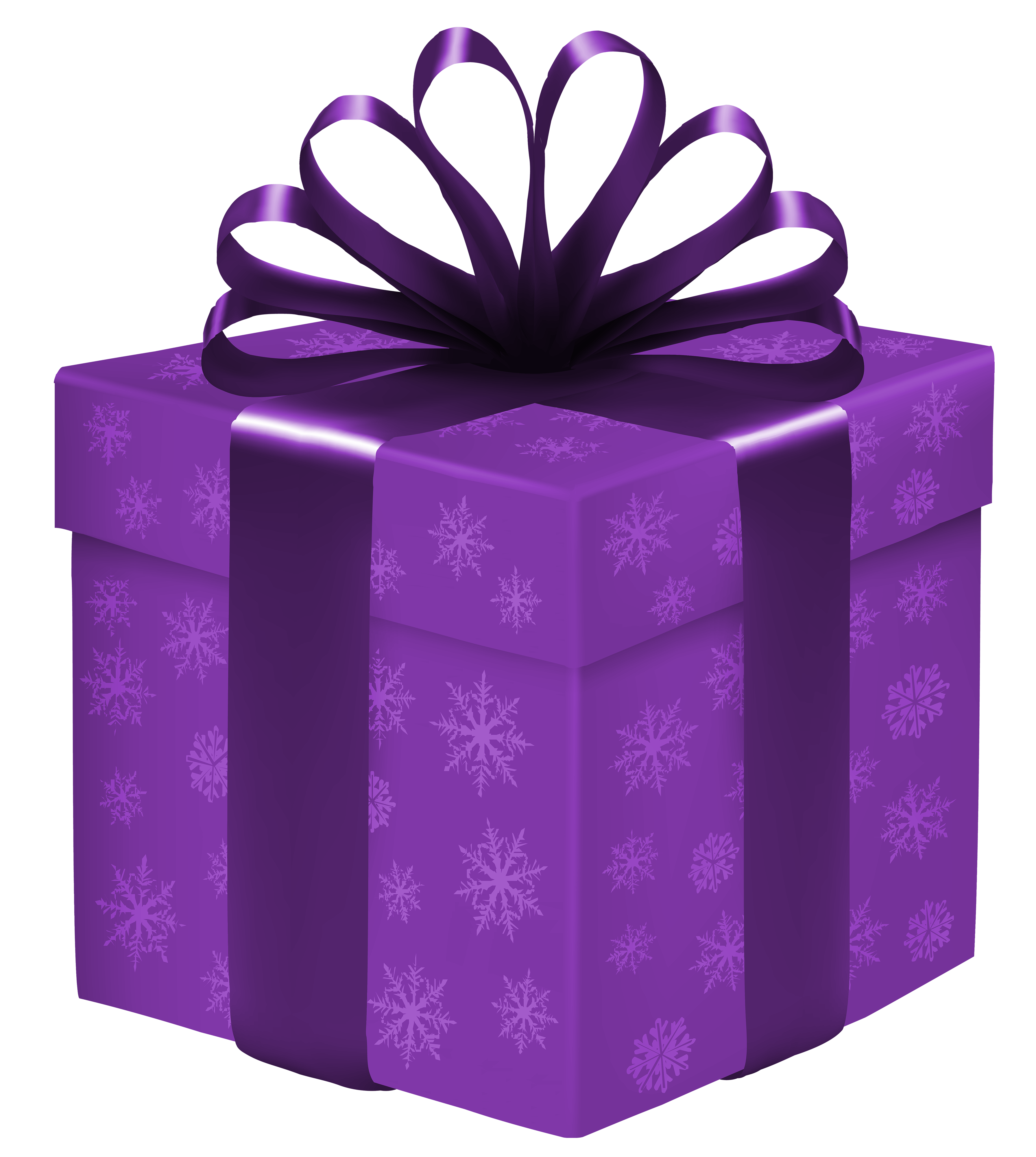 Purple Gift Box with Snowflakes PNG Clipart - Best WEB Clipart