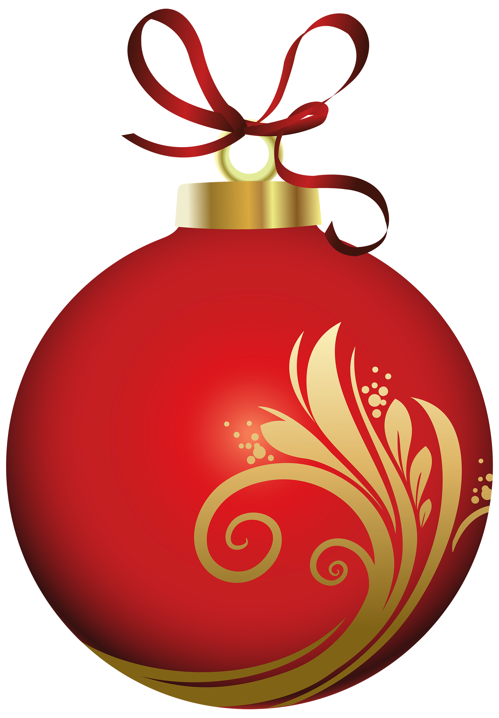 Red Christmas Ball with Decoration PNG Clipart - Best WEB Clipart