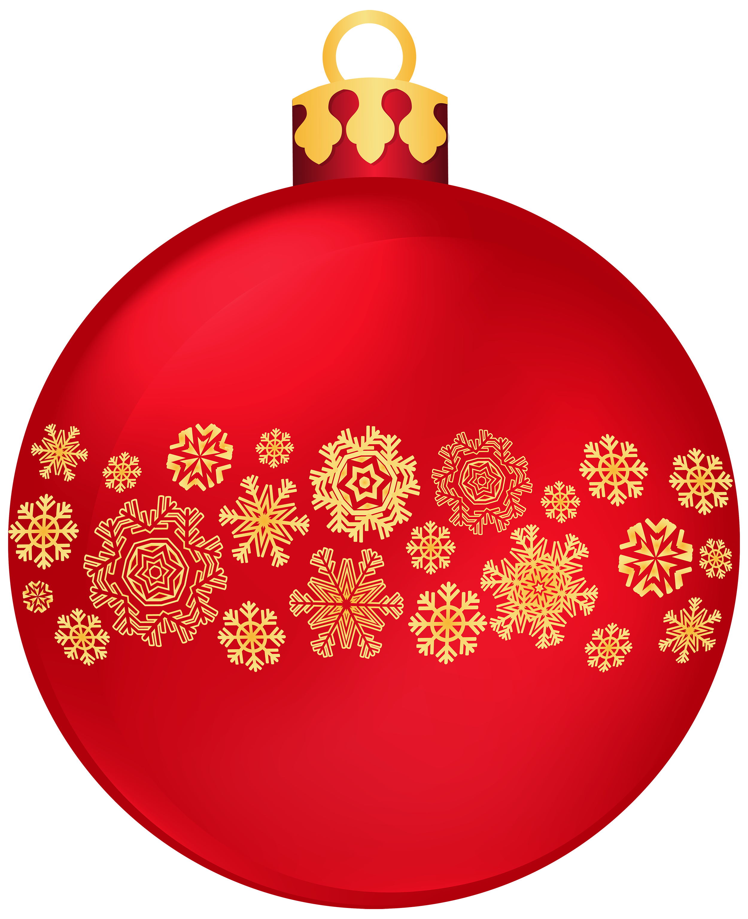 Red Christmas Ball with Snowflakes PNG Clipart - Best WEB Clipart