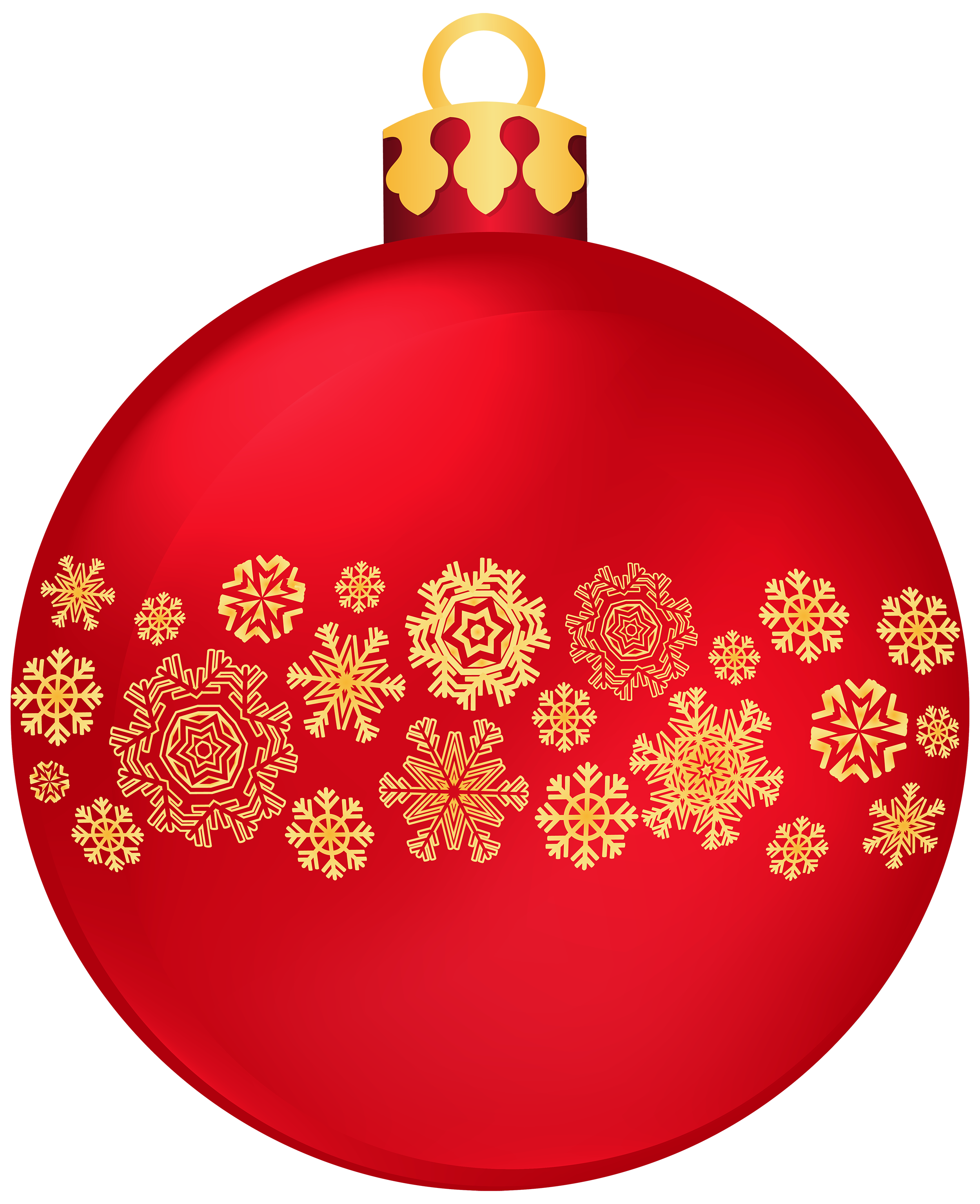 Red Christmas Ball With Snowflakes Png Clipart - Best Web Clipart