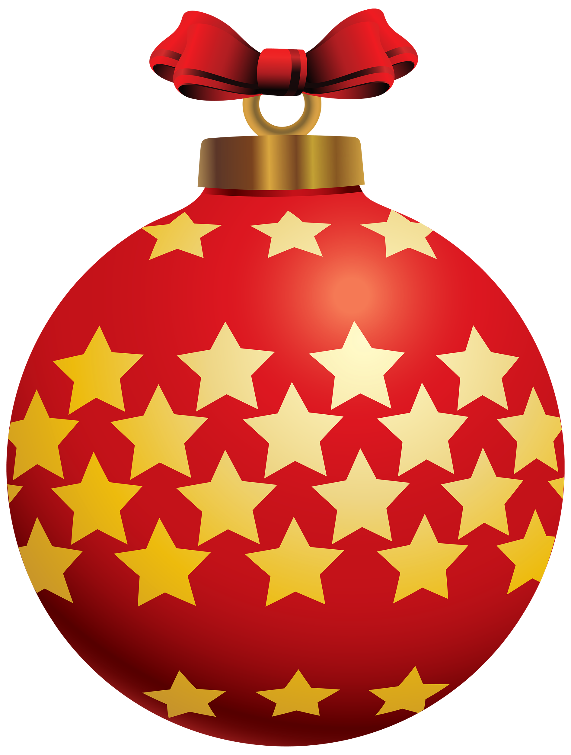 Red Christmas Ball with Stars PNG Clipart - Best WEB Clipart