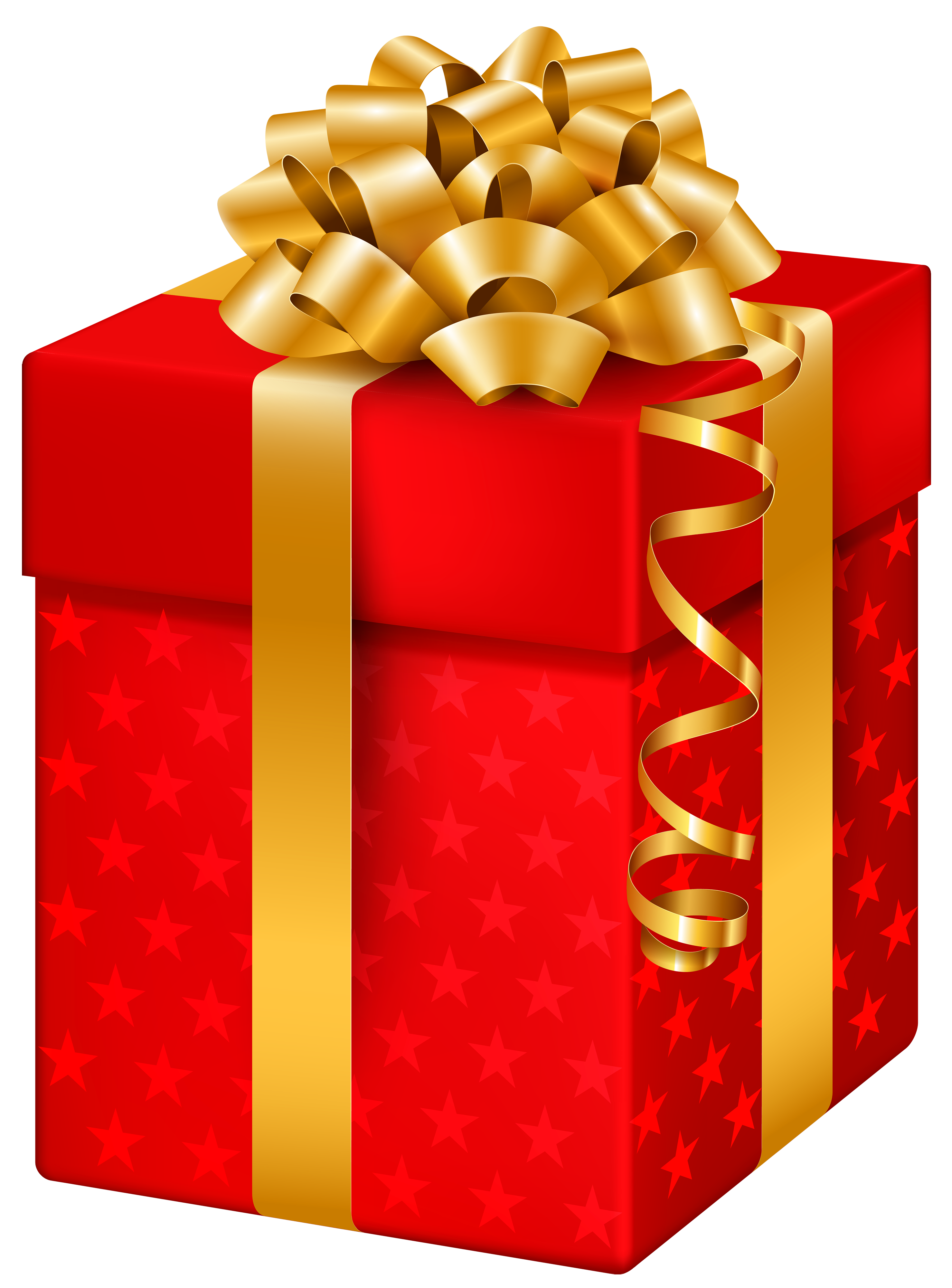 Red Gift Box with Stars PNG Clipart - Best WEB Clipart