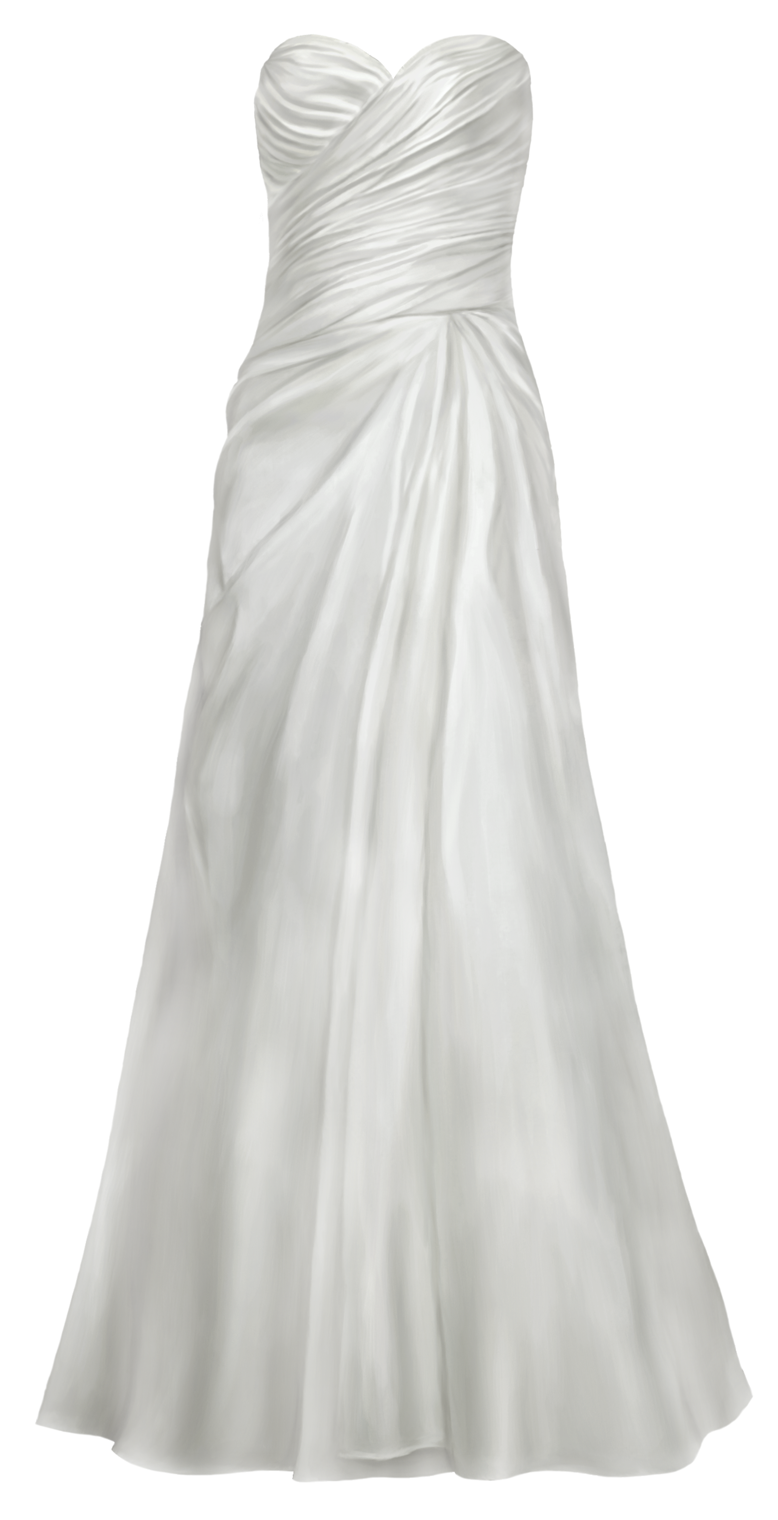 Satin Wedding Dress PNG Clip Art - Best WEB Clipart
