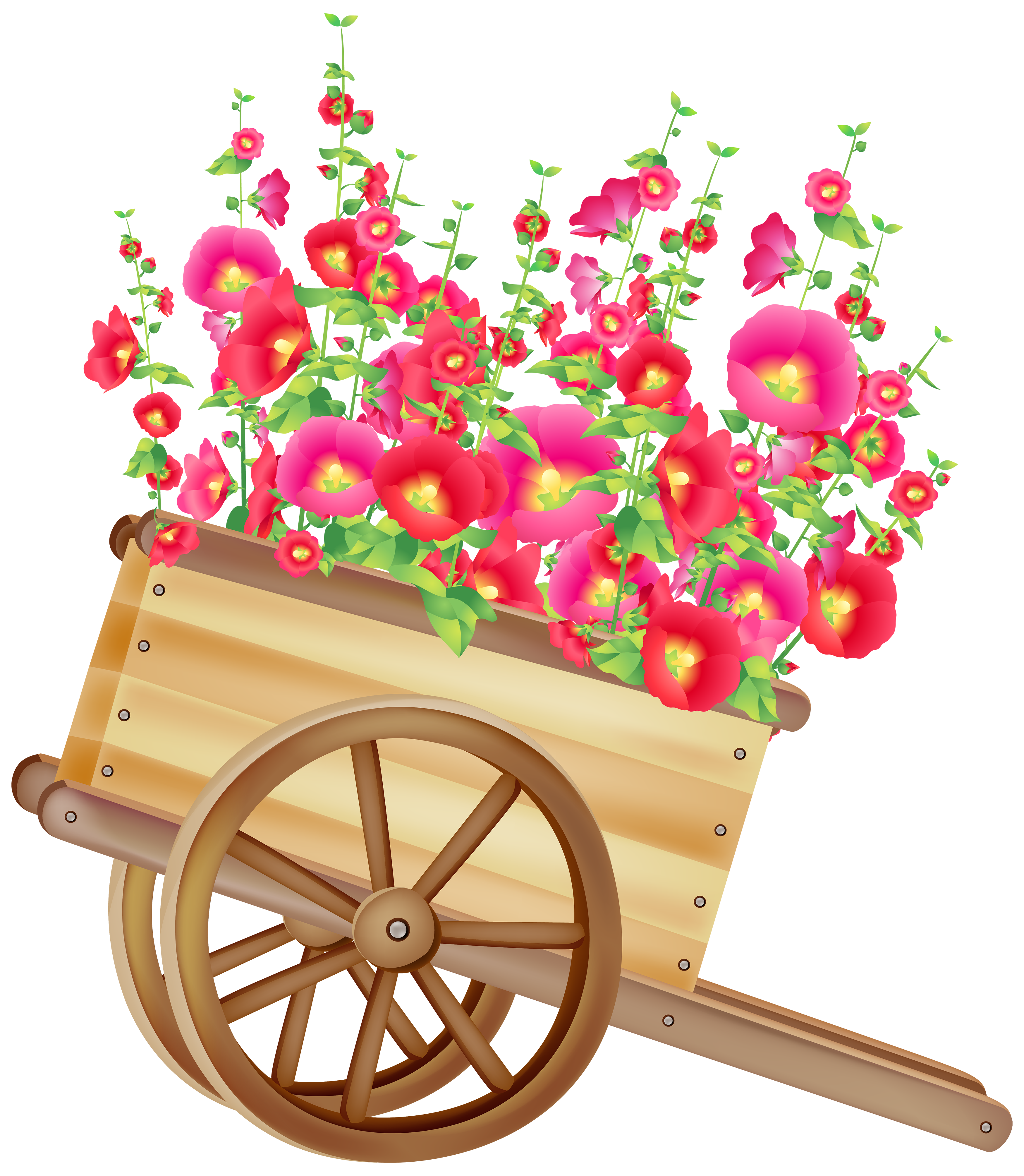 Wheelbarrow with Flowers PNG Clipart - Best WEB Clipart