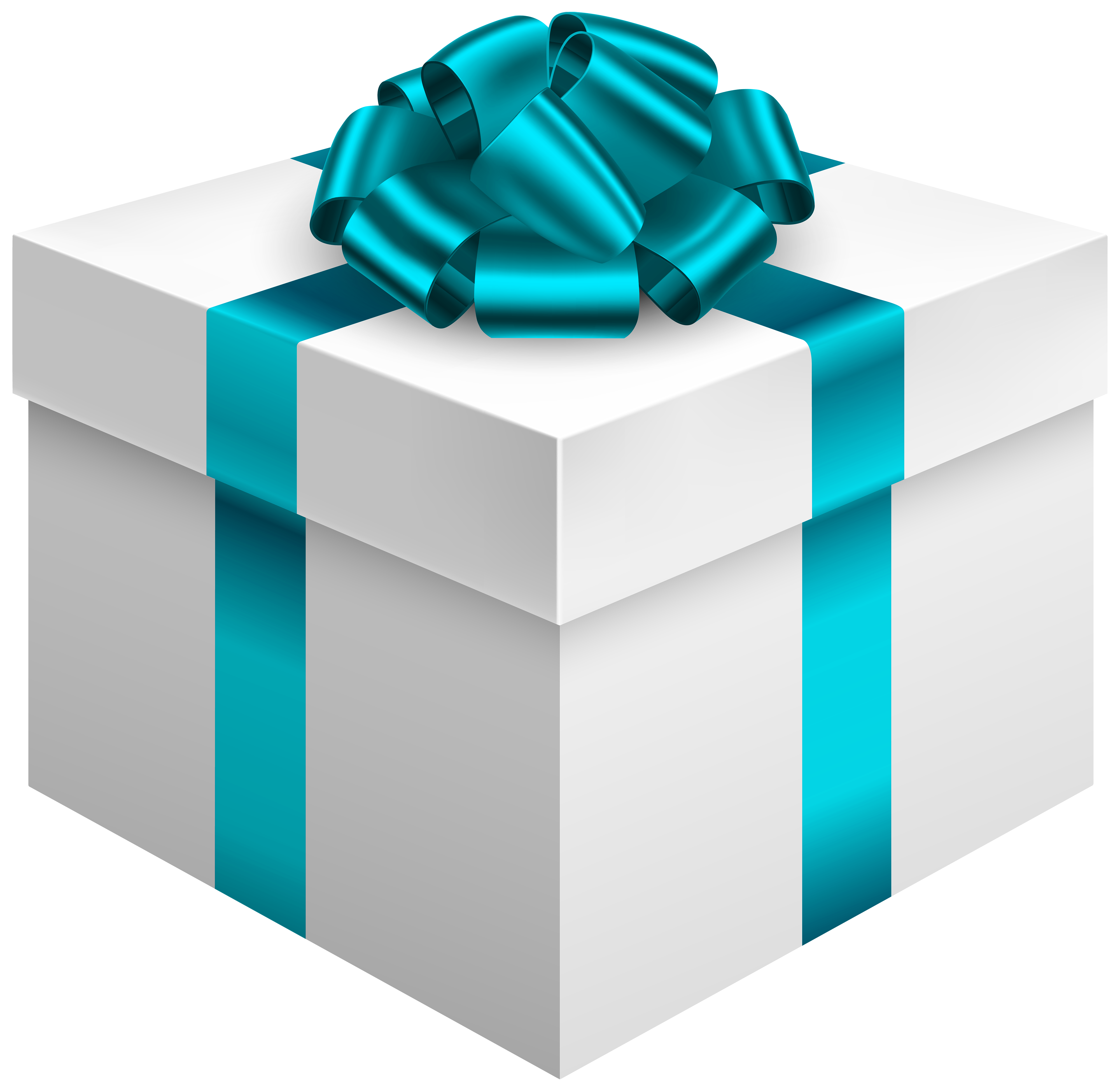 White Gift Box with Blue Bow PNG Clipart - Best WEB Clipart