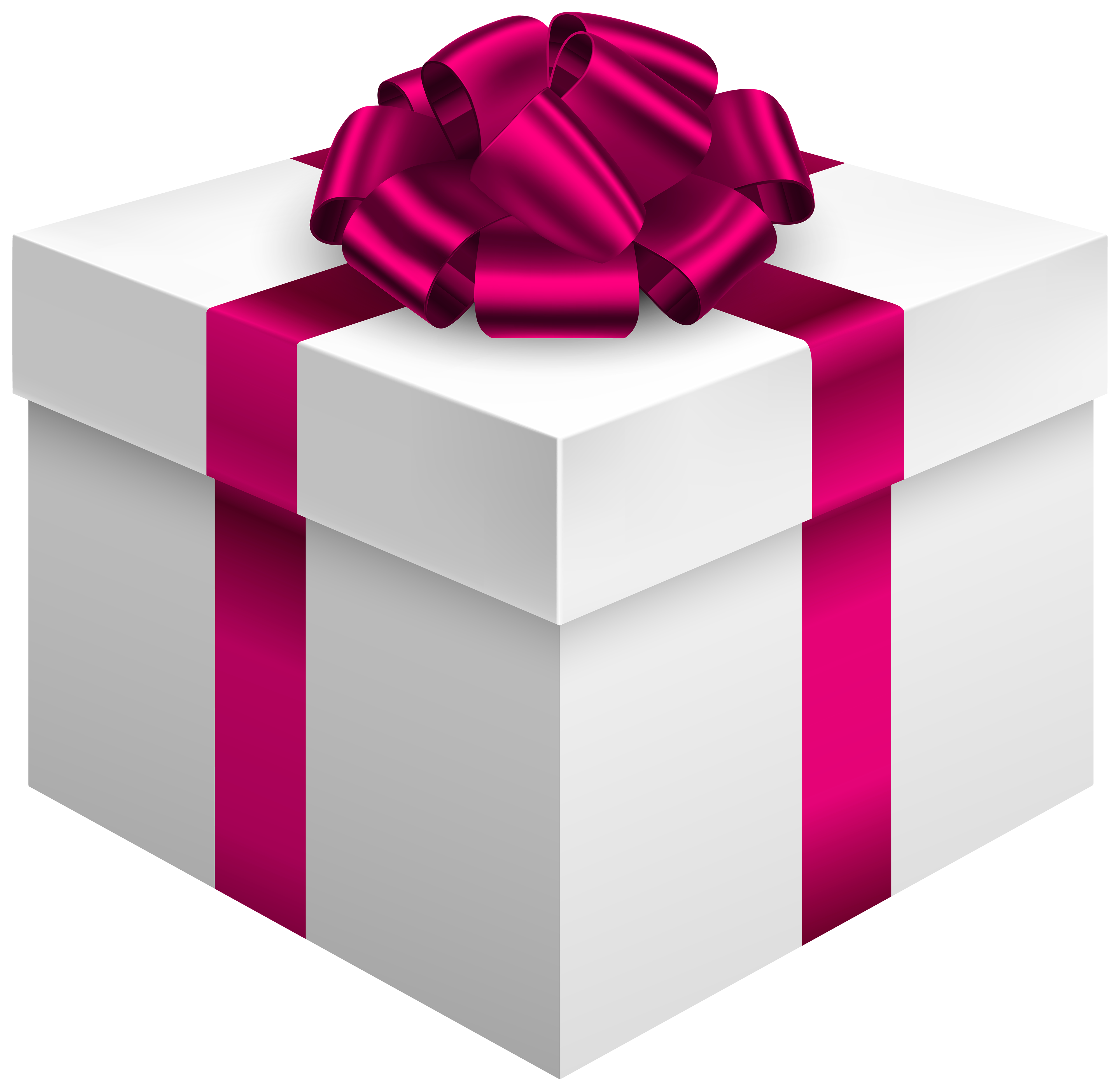 White Gift Box with Pink Bow PNG Clipart - Best WEB Clipart