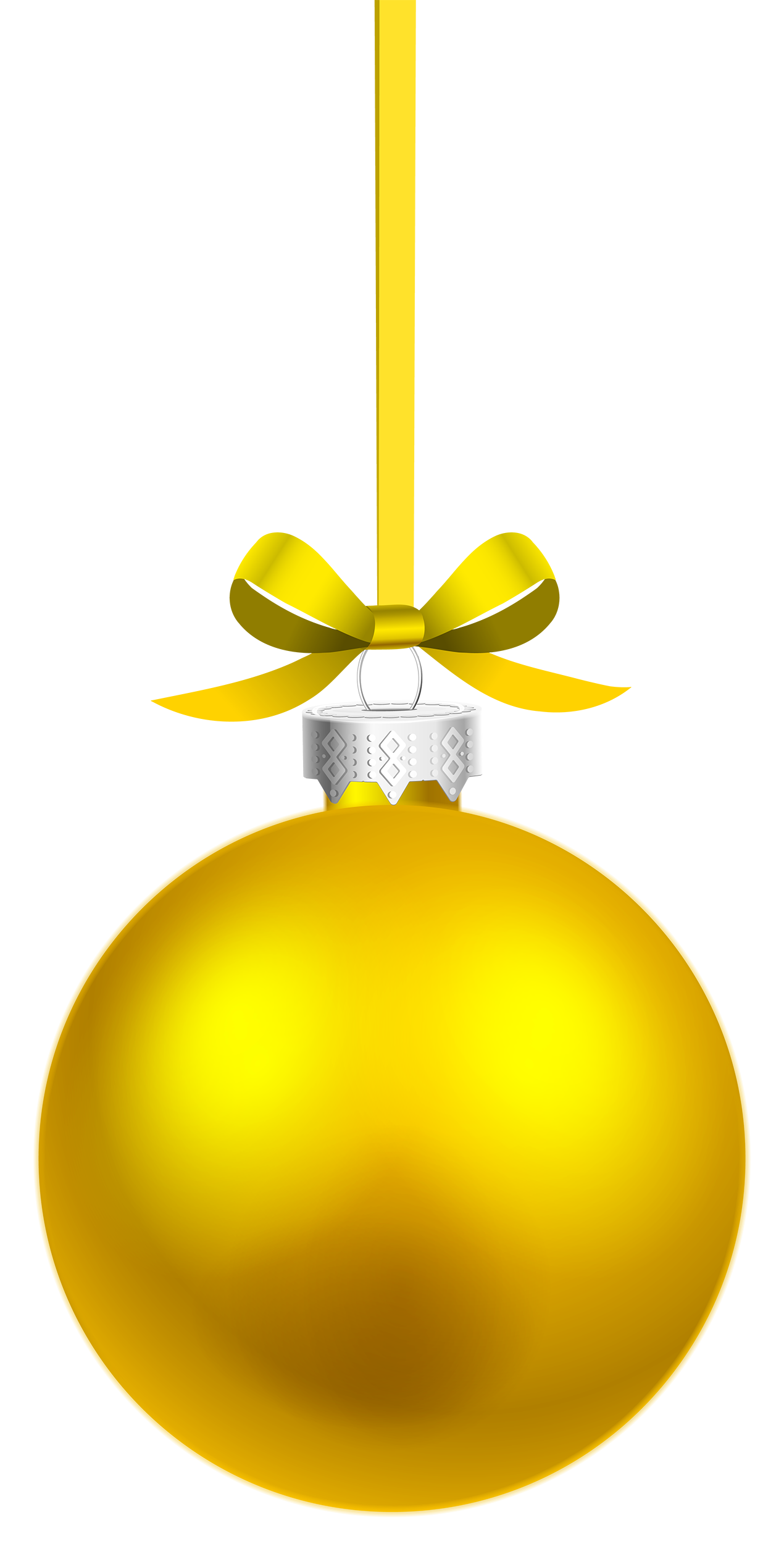 Yellow Hanging Christmas Ball PNG Clipart - Best WEB Clipart