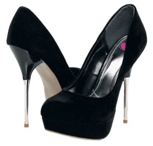 Black Plush Heels PNG Clipart - High-quality PNG Clipart Image in cattegory Shoes PNG / Clipart from ClipartPNG.com