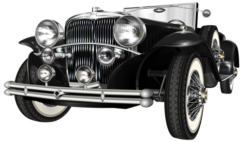 Black Retro Car PNG Clip Art - High-quality PNG Clipart Image in cattegory Cars PNG / Clipart from ClipartPNG.com