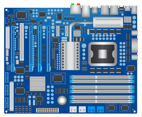 Blue Computer Mainboard PNG Clipart - High-quality PNG Clipart Image in cattegory Computer Parts PNG / Clipart from ClipartPNG.com
