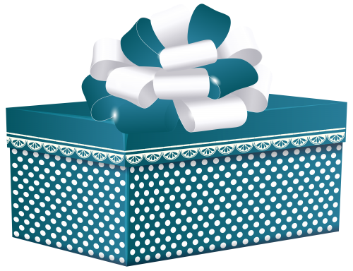 Blue Dotted Gift Box PNG Clipart - High-quality PNG Clipart Image in cattegory Gifts PNG / Clipart from ClipartPNG.com