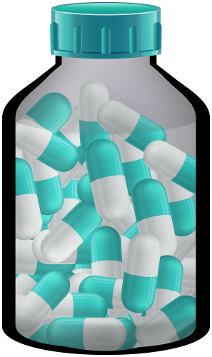 Blue Medicine Bottle With Pills Capsules PNG Clipart - High-quality PNG Clipart Image in cattegory Medicine PNG / Clipart from ClipartPNG.com