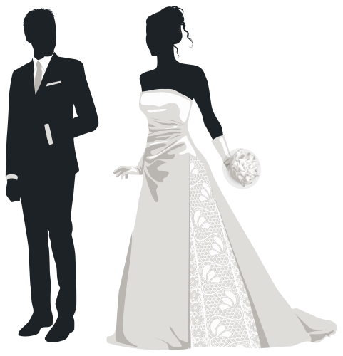 Bride and Groom Silhouettes PNG Clip Art - High-quality PNG Clipart Image in cattegory Wedding PNG / Clipart from ClipartPNG.com