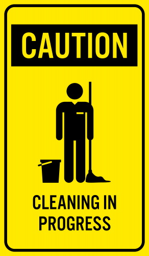 Caution Cleaning in Progres Sign PNG Clip Art - High-quality PNG Clipart Image in cattegory Signs PNG / Clipart from ClipartPNG.com