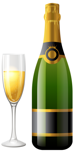 Champagne Bottle with Glass PNG Clipart - High-quality PNG Clipart Image in cattegory Bottles PNG / Clipart from ClipartPNG.com