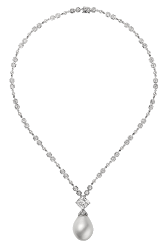 Diamond Necklace with Pearl PNG Clipart - High-quality PNG Clipart Image in cattegory Jewelry PNG / Clipart from ClipartPNG.com