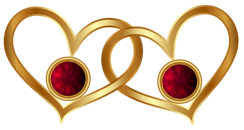 Golden Hearts with Red Diamonds PNG Clipart - High-quality PNG Clipart Image in cattegory Hearts PNG / Clipart from ClipartPNG.com